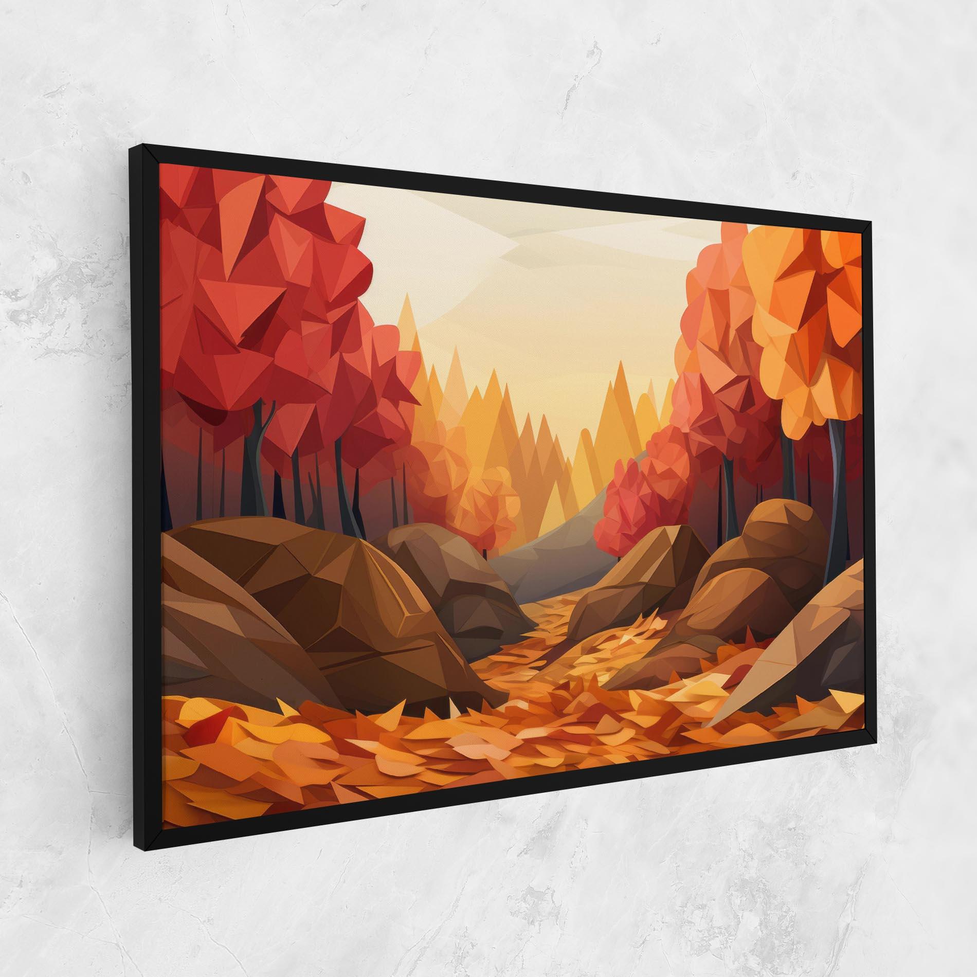 Leinwandbild Autumn Orange Forest mockup 1