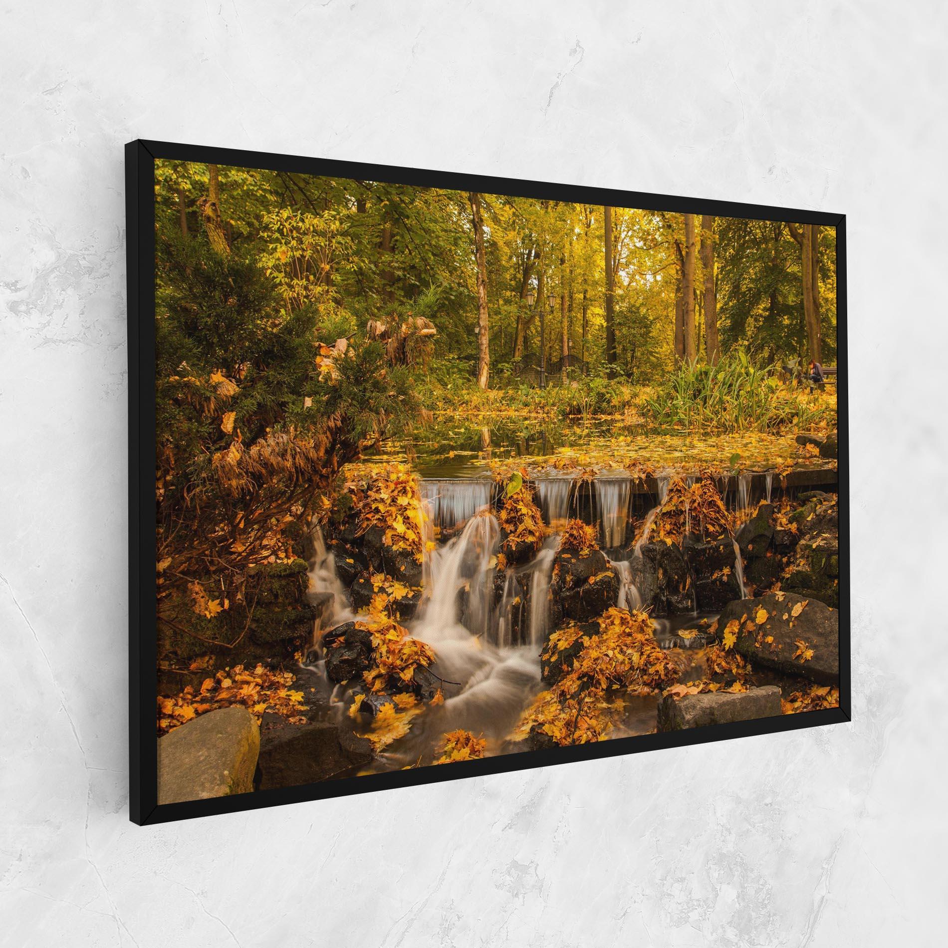 Leinwandbild Autumn Waterfall mockup 1