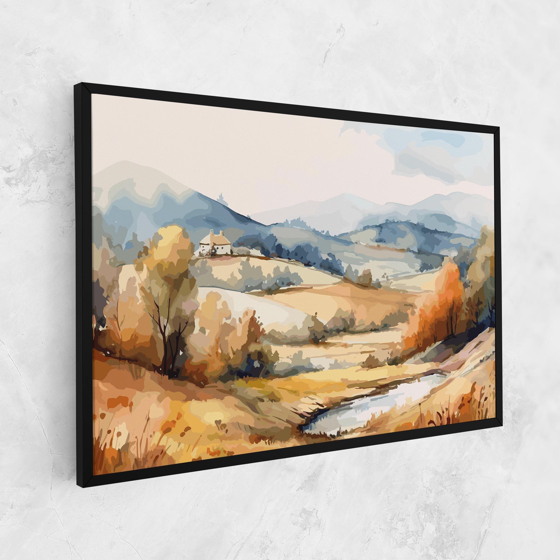 Leinwandbild Blue Orange Autumn mockup 1