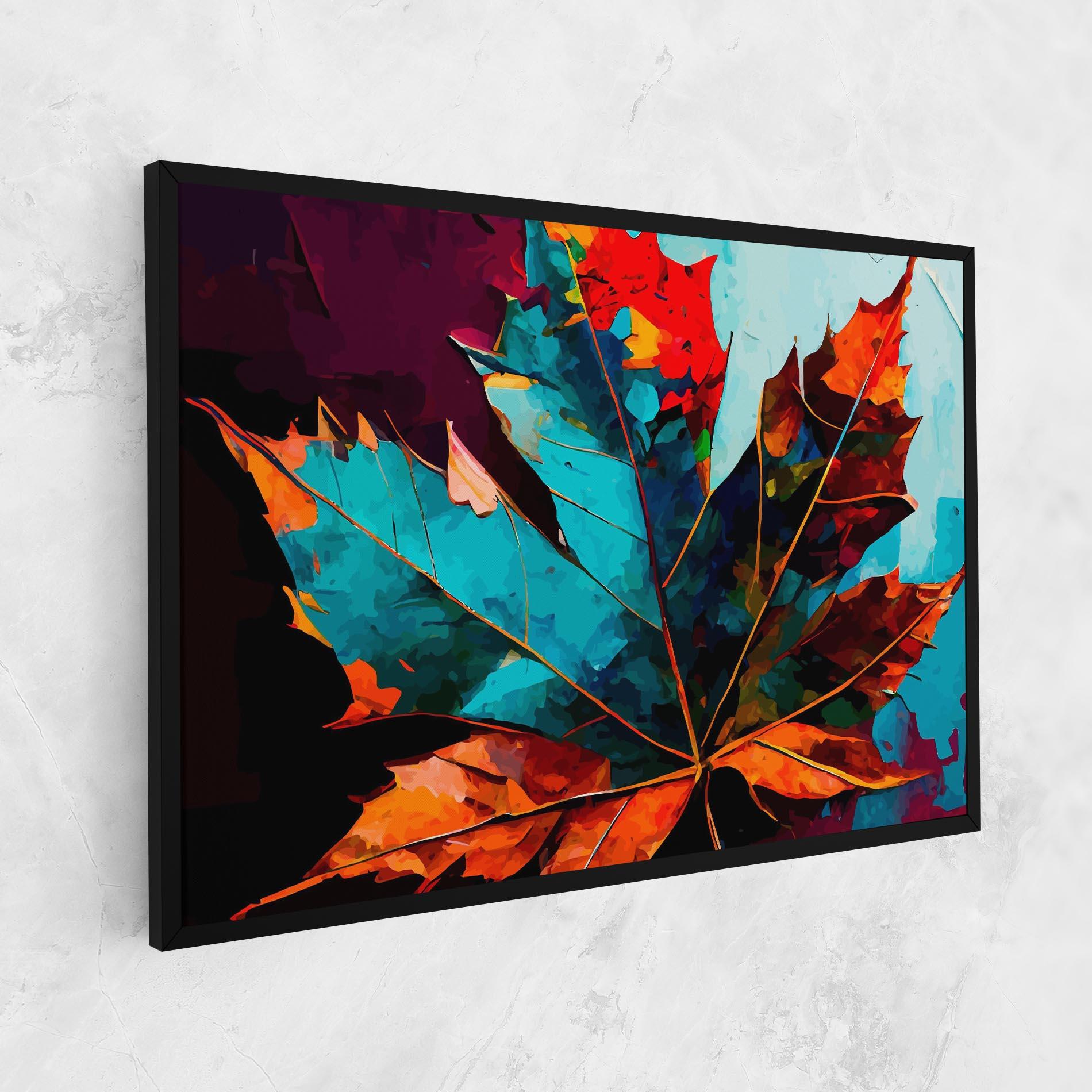 Leinwandbild Blue Orange Leaf mockup 1