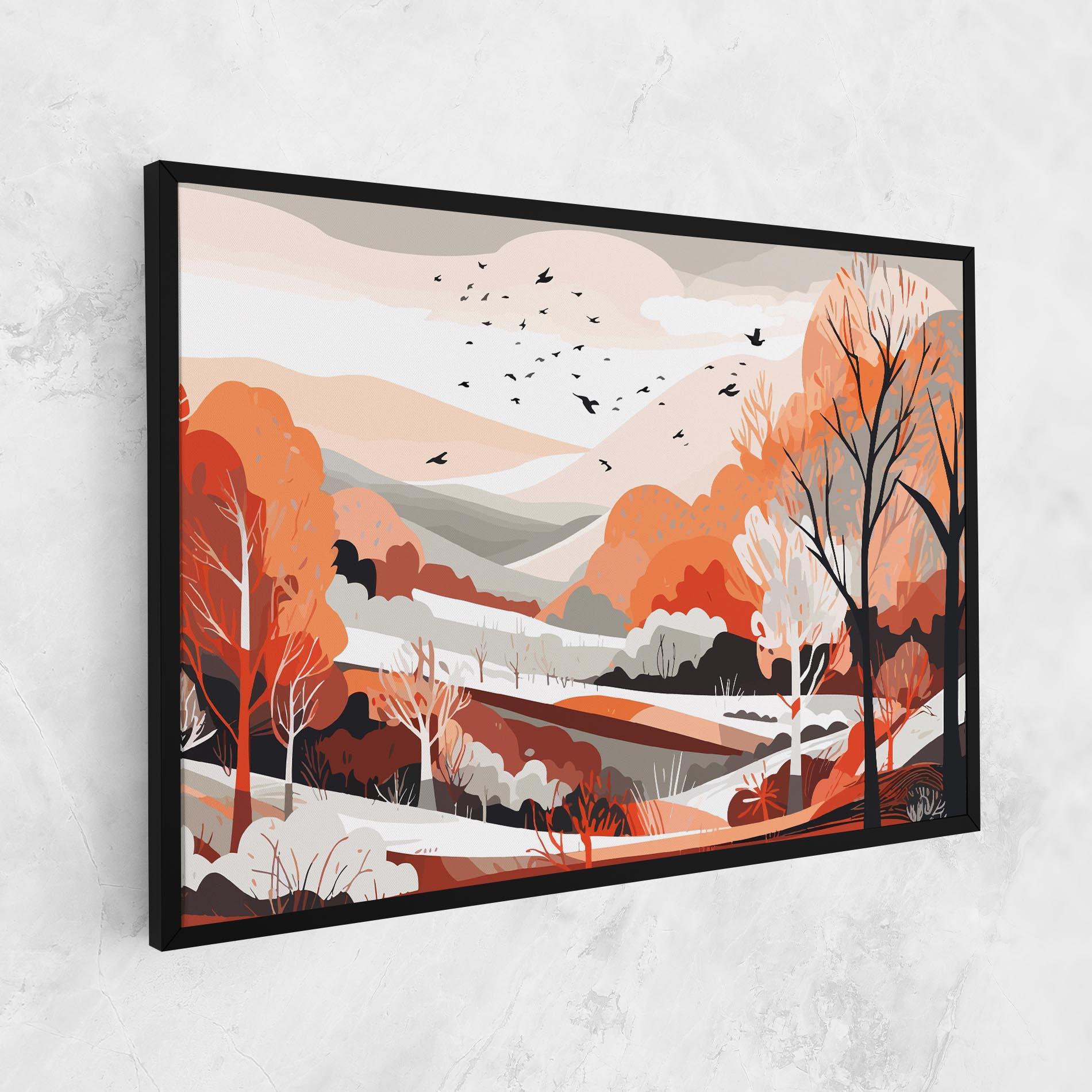Leinwandbild Grey Orange Autumn mockup 1