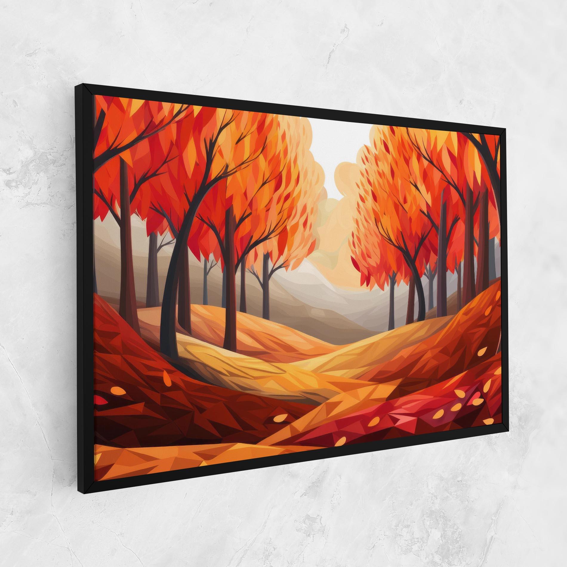 Leinwandbild Red Trees Art mockup 1