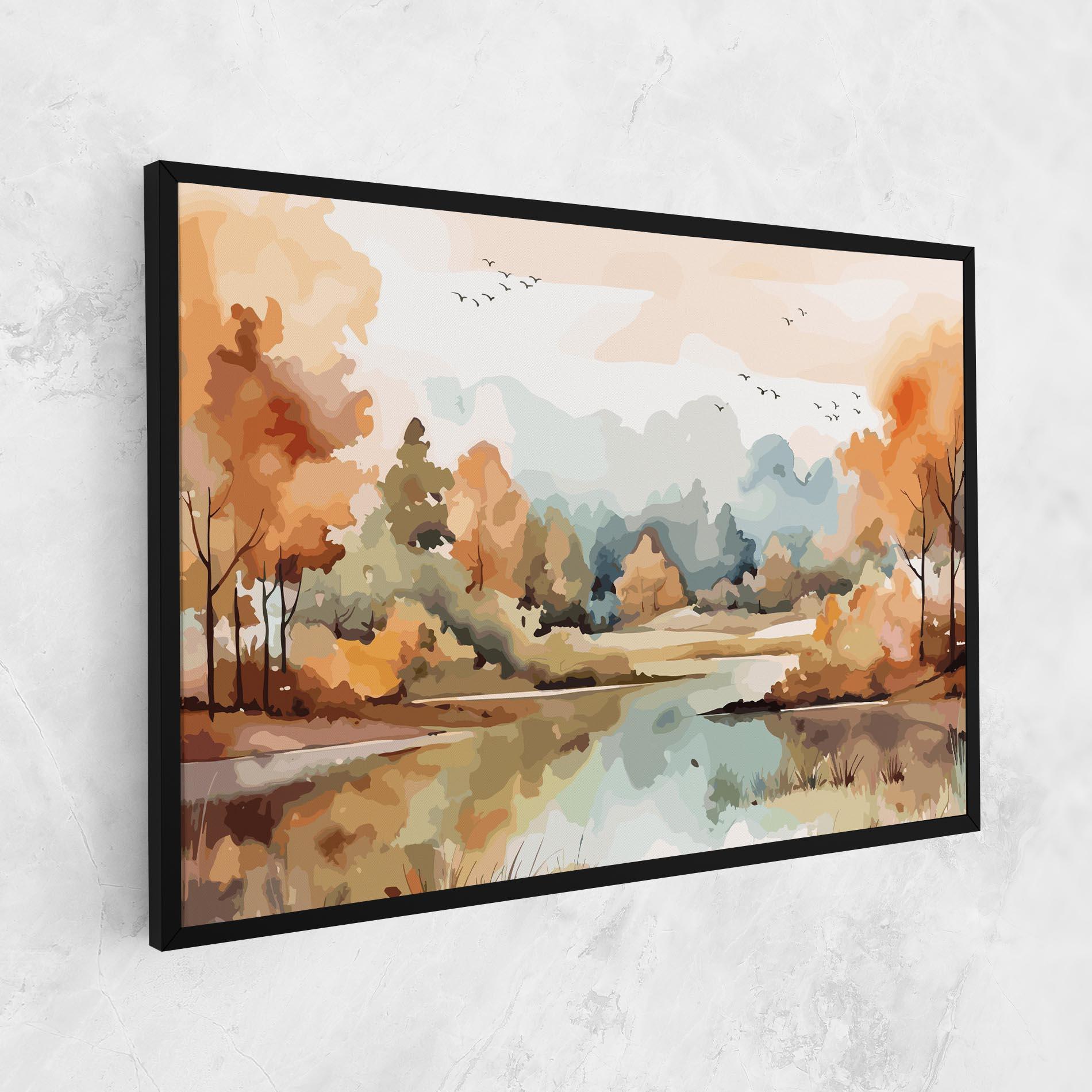 Leinwandbild Watercolor Autumn mockup 1