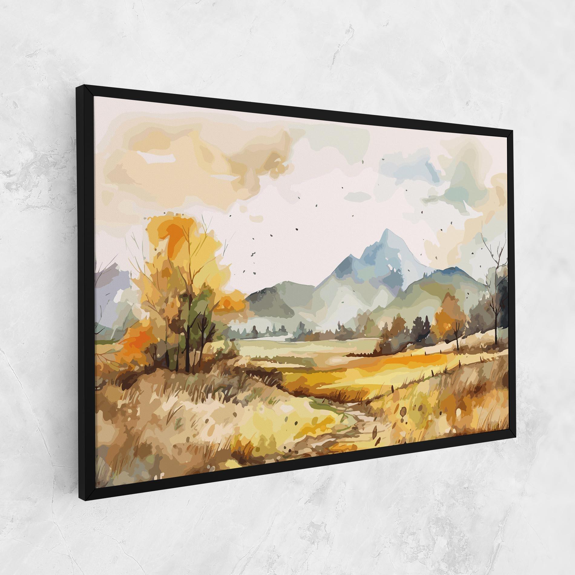 Leinwandbild Yellow Blue Autumn mockup 1