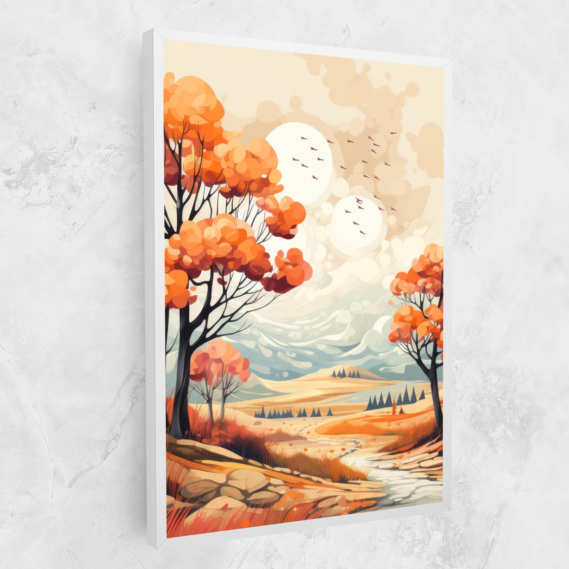 Leinwandbild Autumn Tree Painting mockup 1
