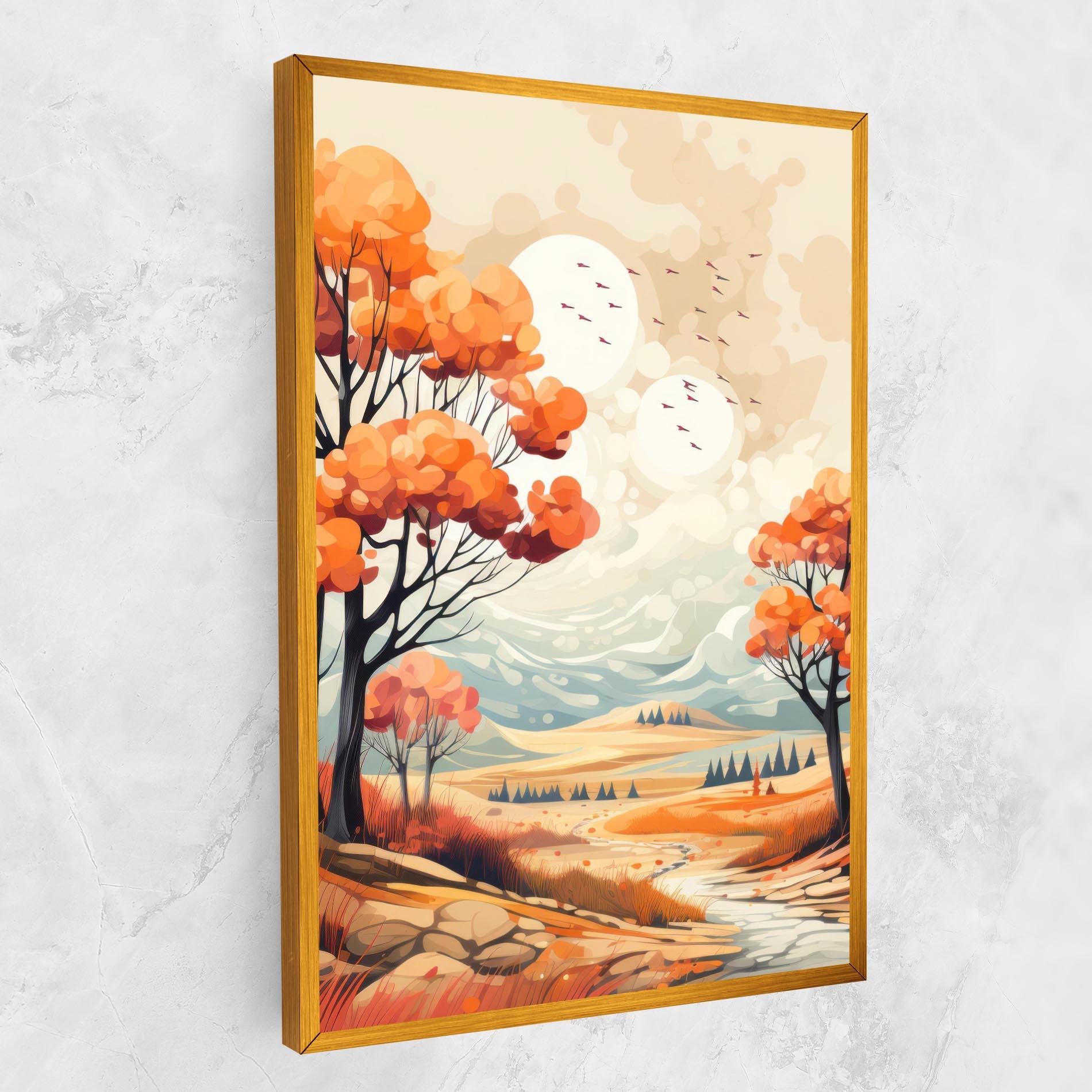 Leinwandbild Autumn Tree Painting mockup 1