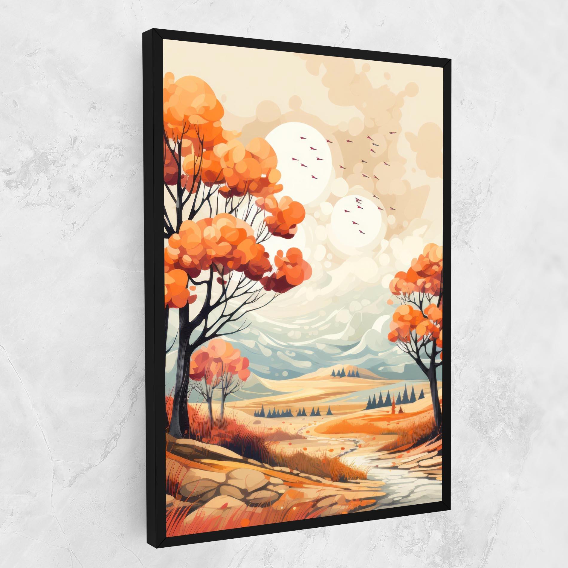 Leinwandbild Autumn Tree Painting mockup 1