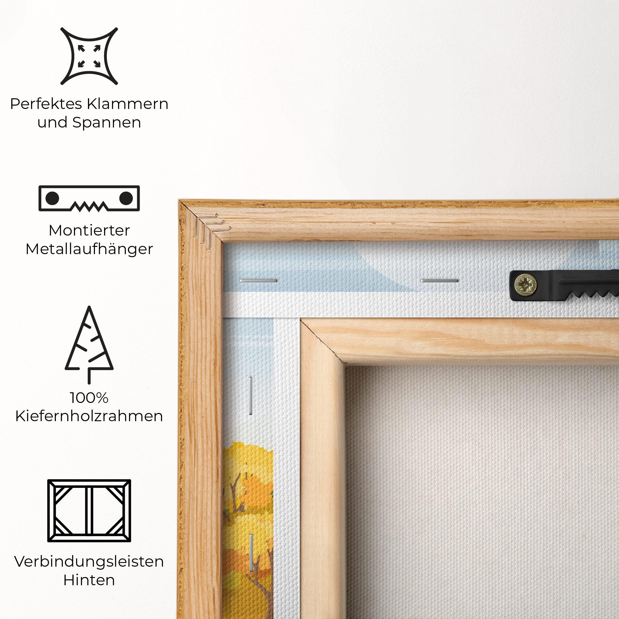 Leinwandbild Autumn Yellow View mockup 5