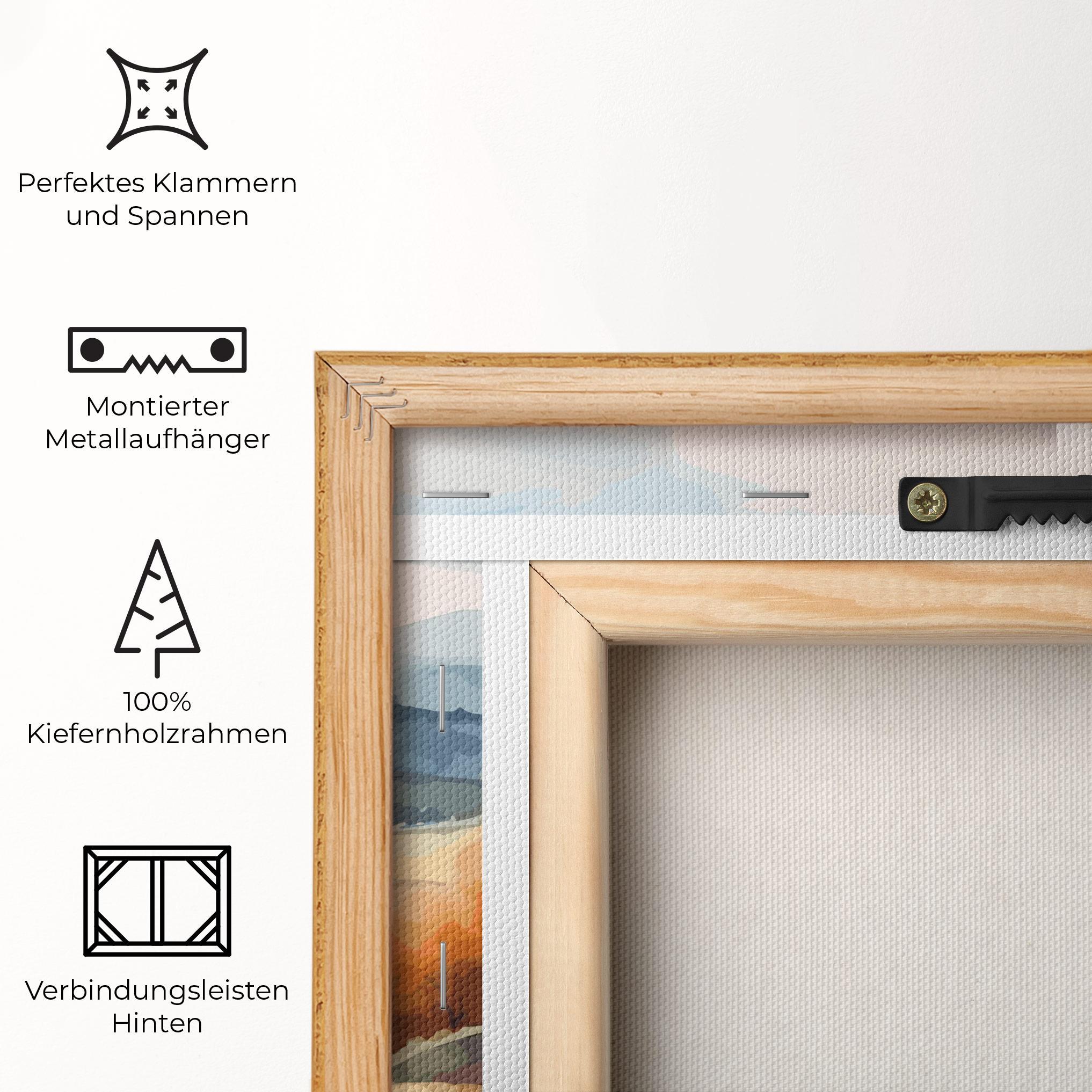 Leinwandbild Blue Orange Autumn mockup 5