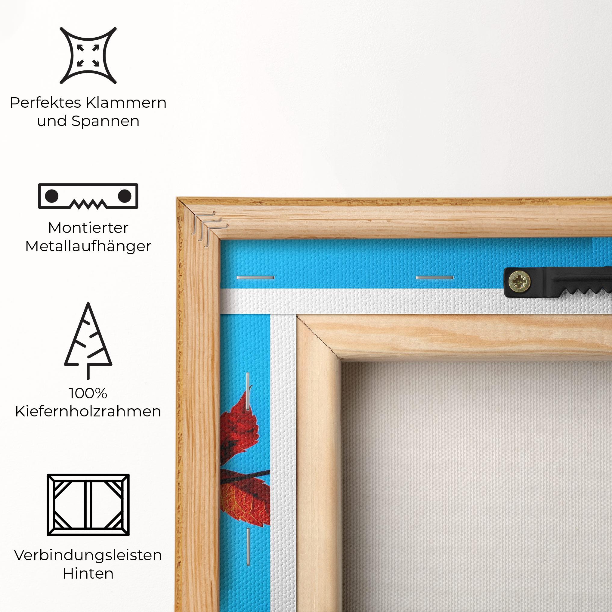 Leinwandbild Red Small Leaves mockup 5