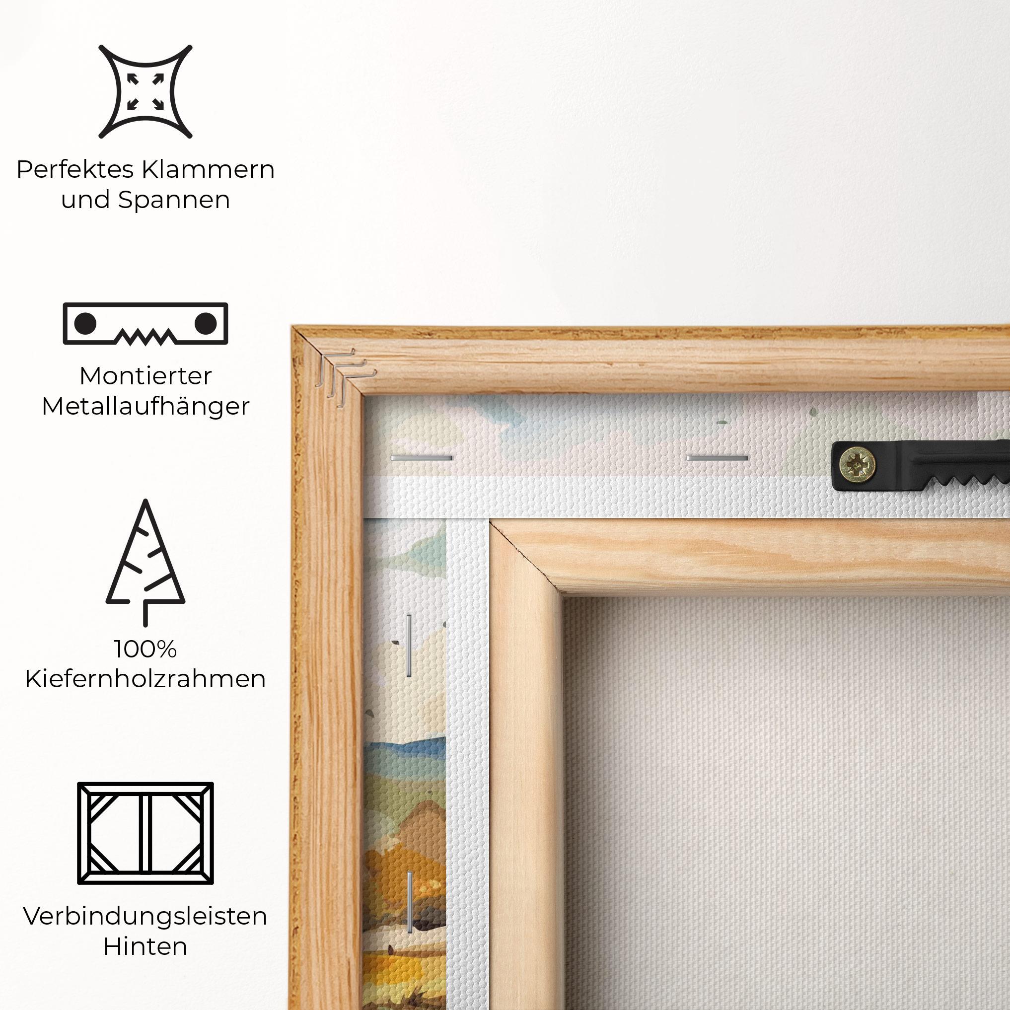 Leinwandbild Yellow Blue Autumn mockup 5
