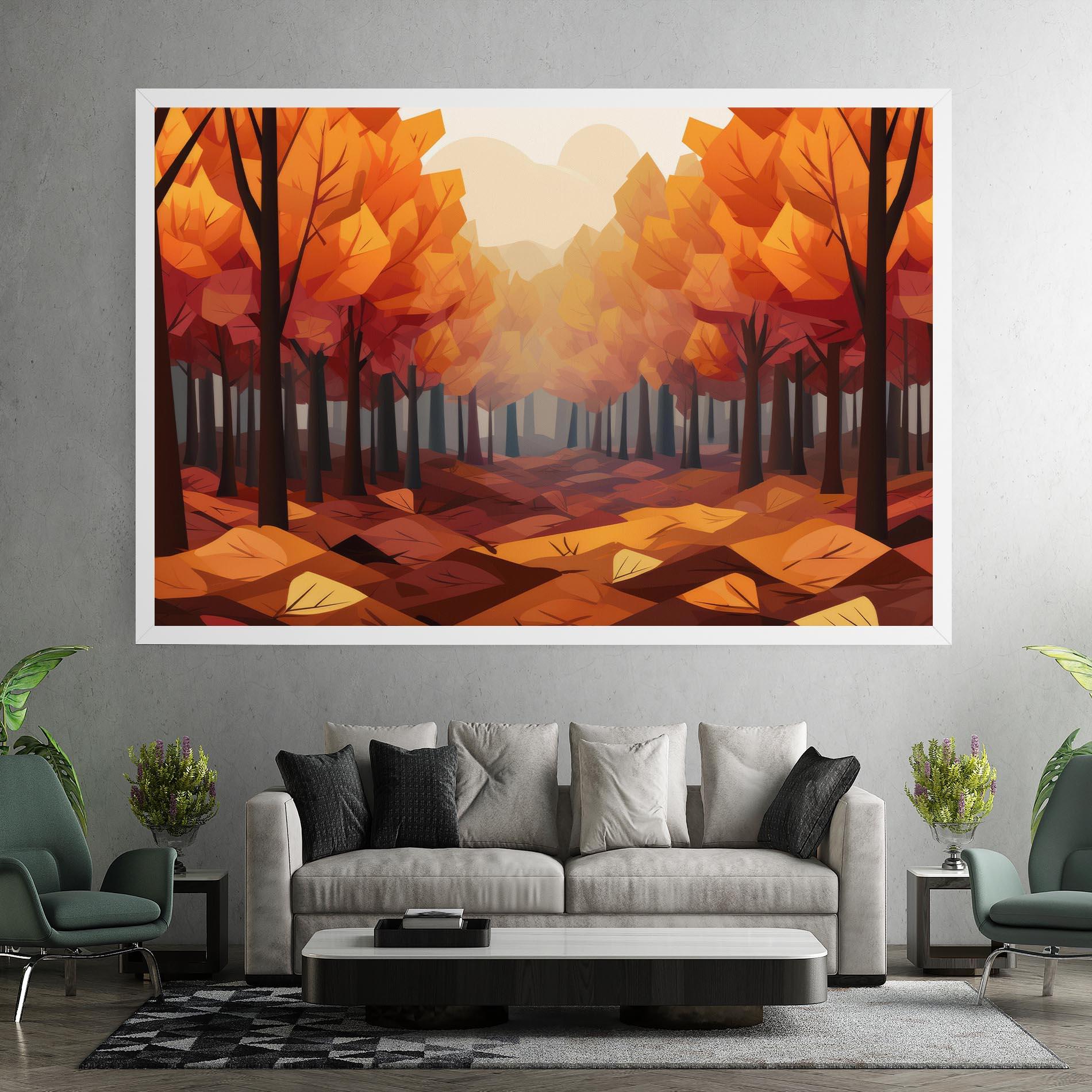 Leinwandbild Autumn Forest View mockup 7