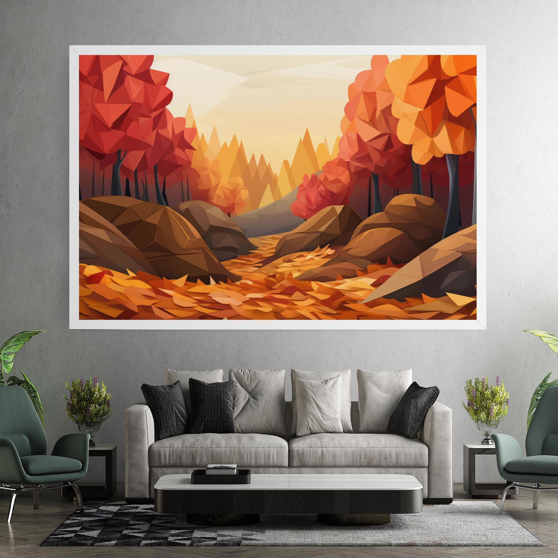 Leinwandbild Autumn Orange Forest mockup 7