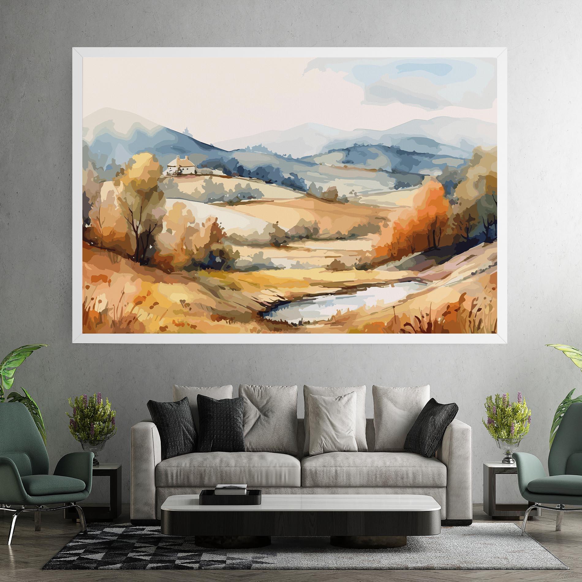 Leinwandbild Blue Orange Autumn mockup 7