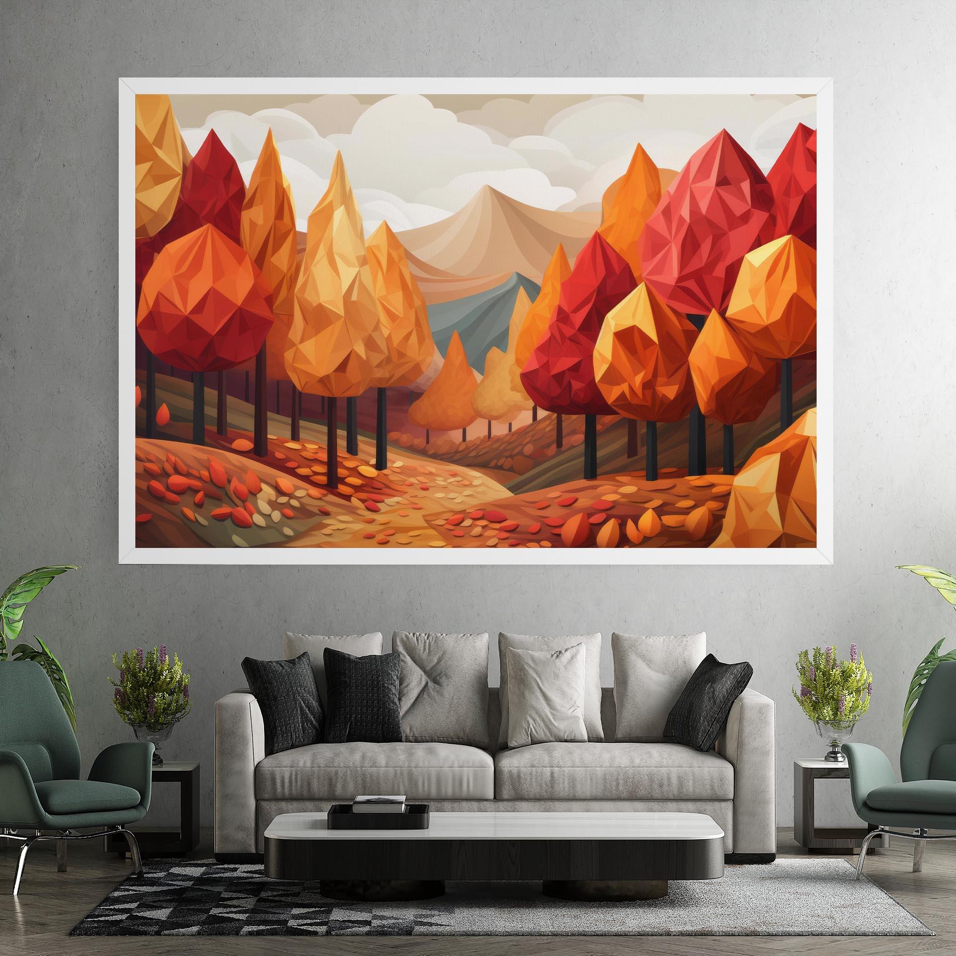 Leinwandbild Colorful Trees Art mockup 7