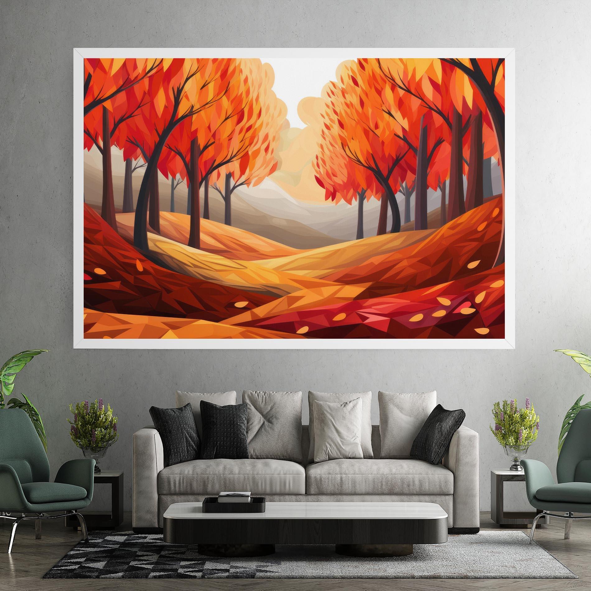 Leinwandbild Red Trees Art mockup 7