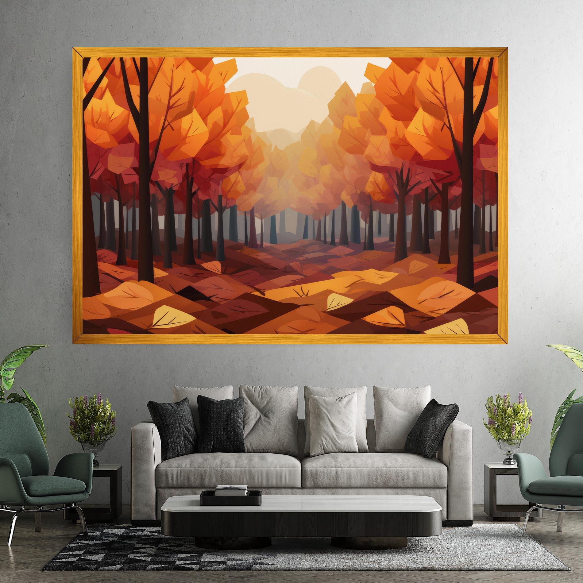 Leinwandbild Autumn Forest View mockup 7