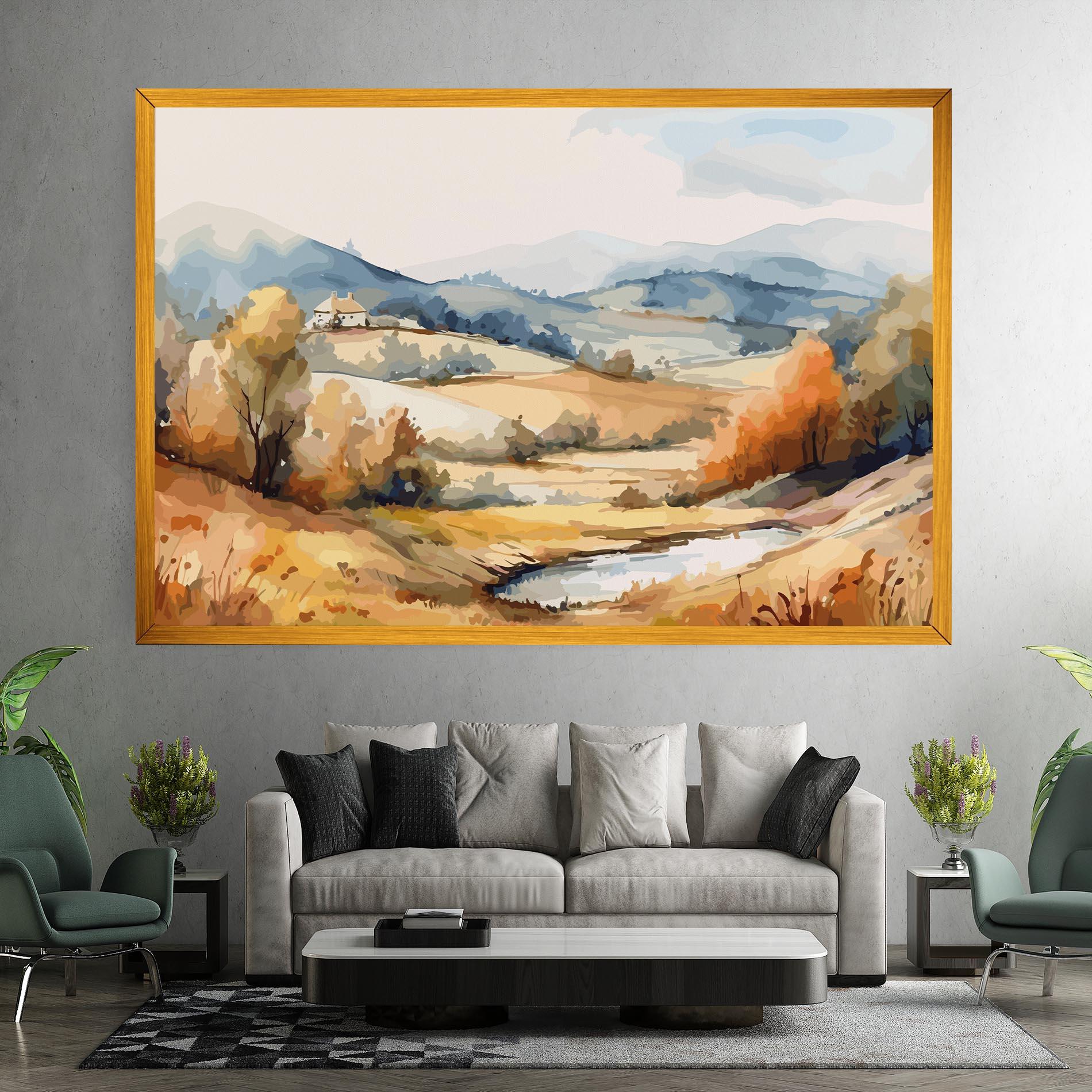 Leinwandbild Blue Orange Autumn mockup 7
