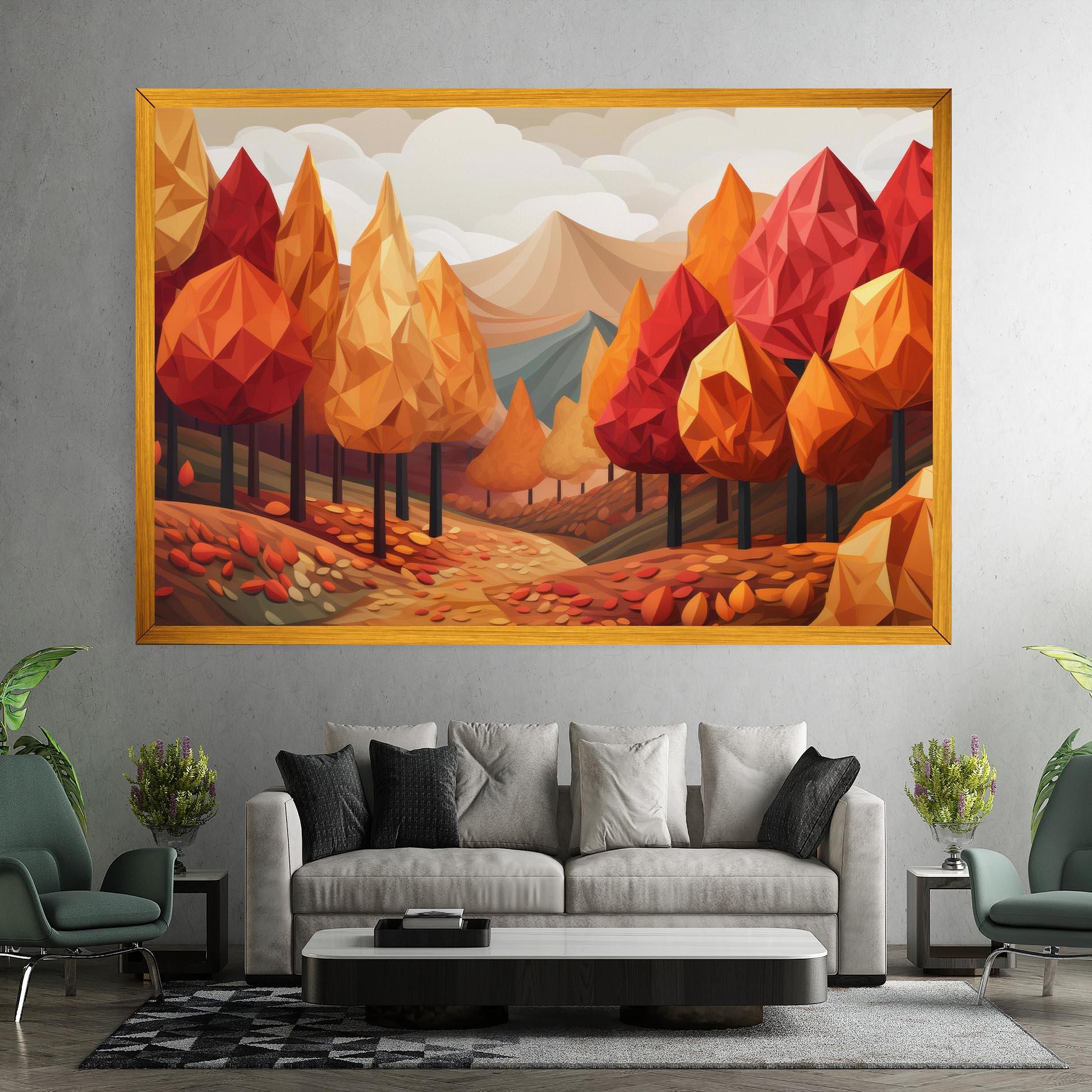 Leinwandbild Colorful Trees Art mockup 7