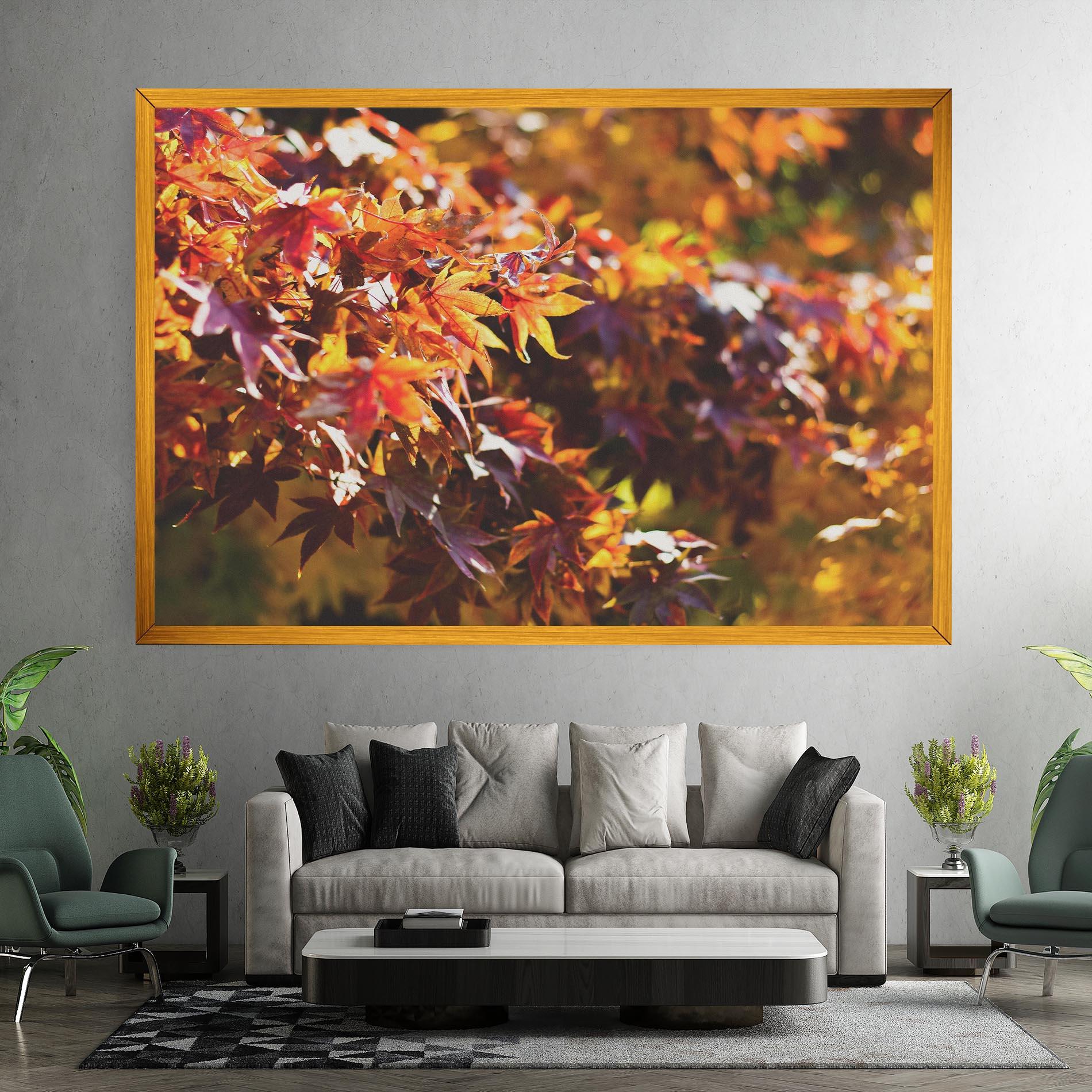 Leinwandbild Dark Red Leaves mockup 7