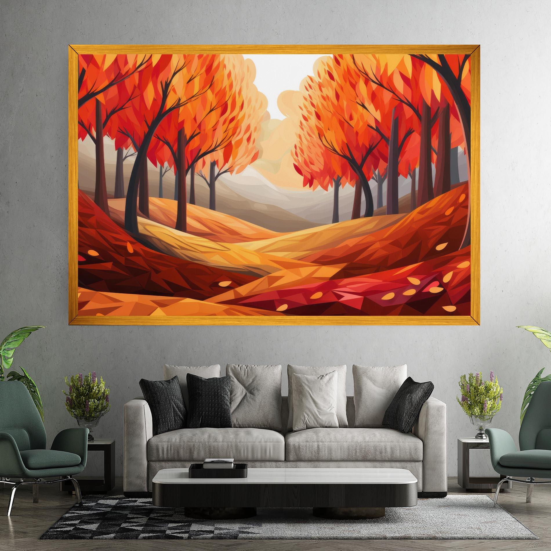 Leinwandbild Red Trees Art mockup 7