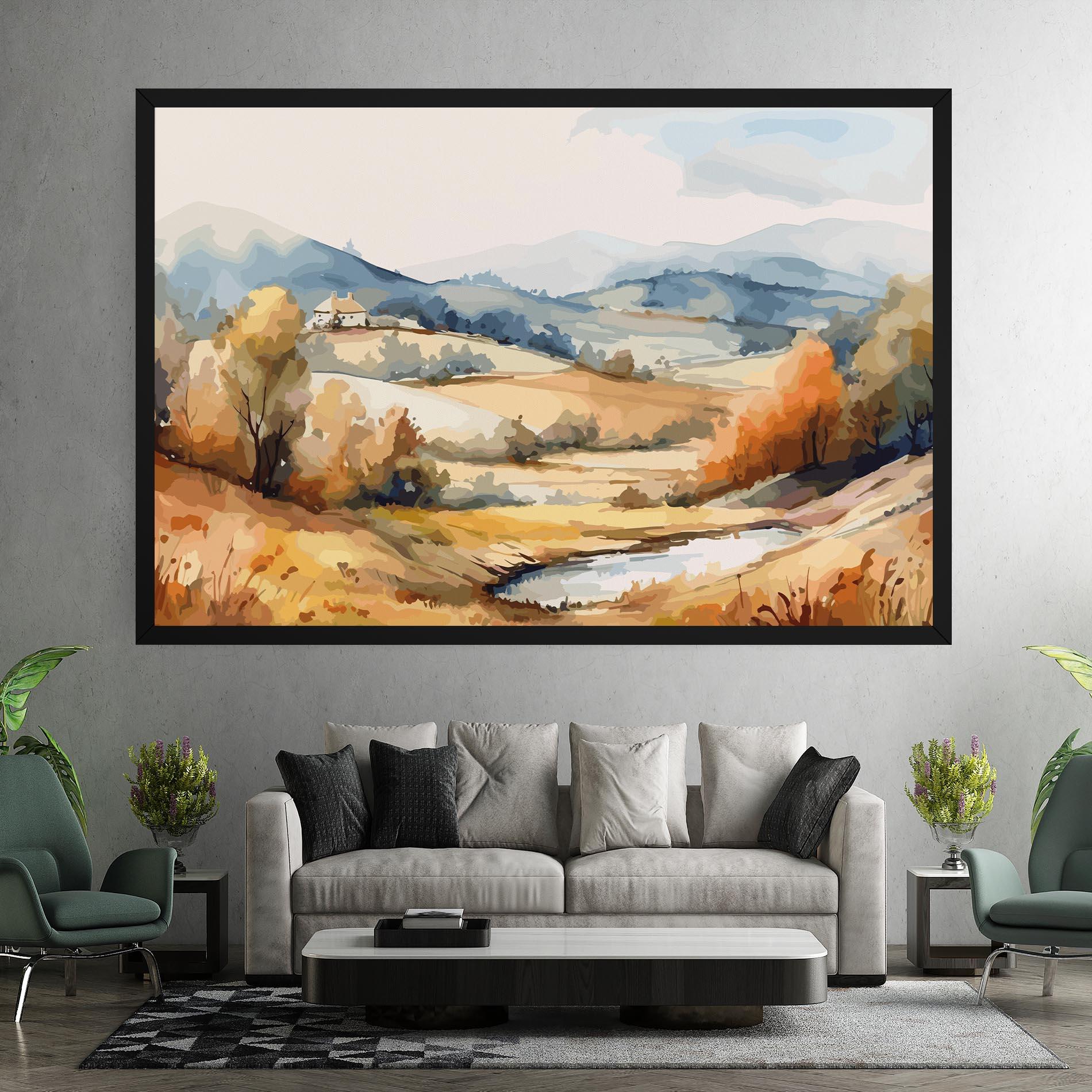 Leinwandbild Blue Orange Autumn mockup 7