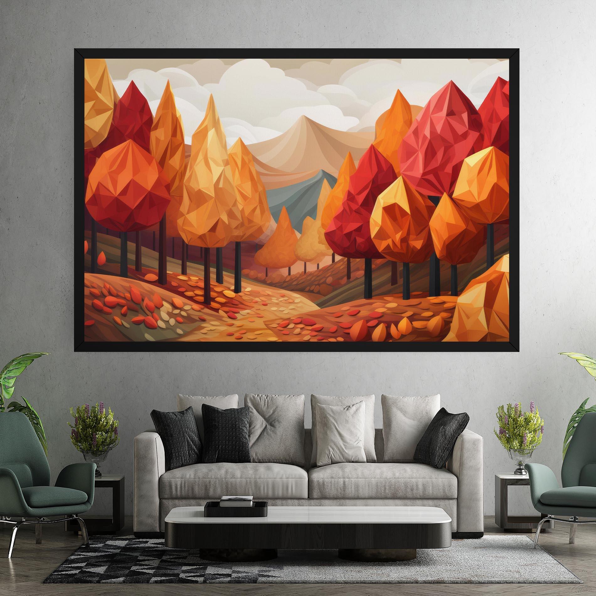 Leinwandbild Colorful Trees Art mockup 7