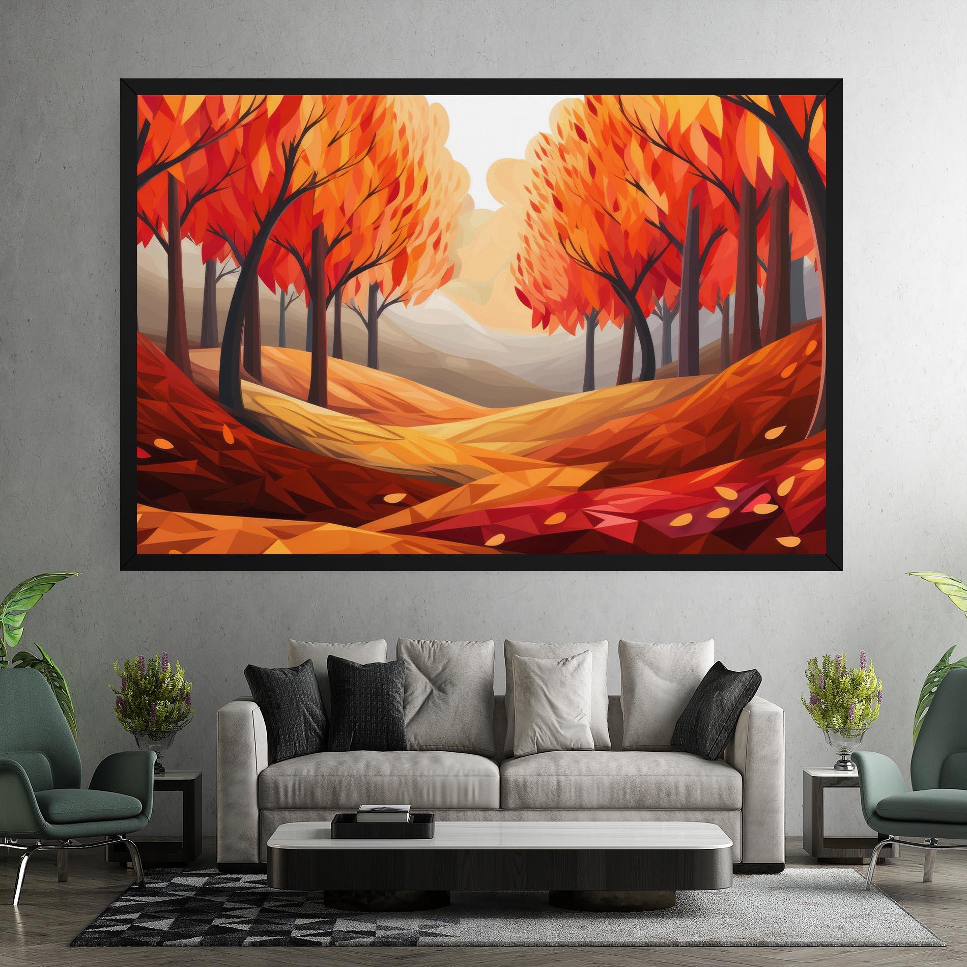 Leinwandbild Red Trees Art mockup 7
