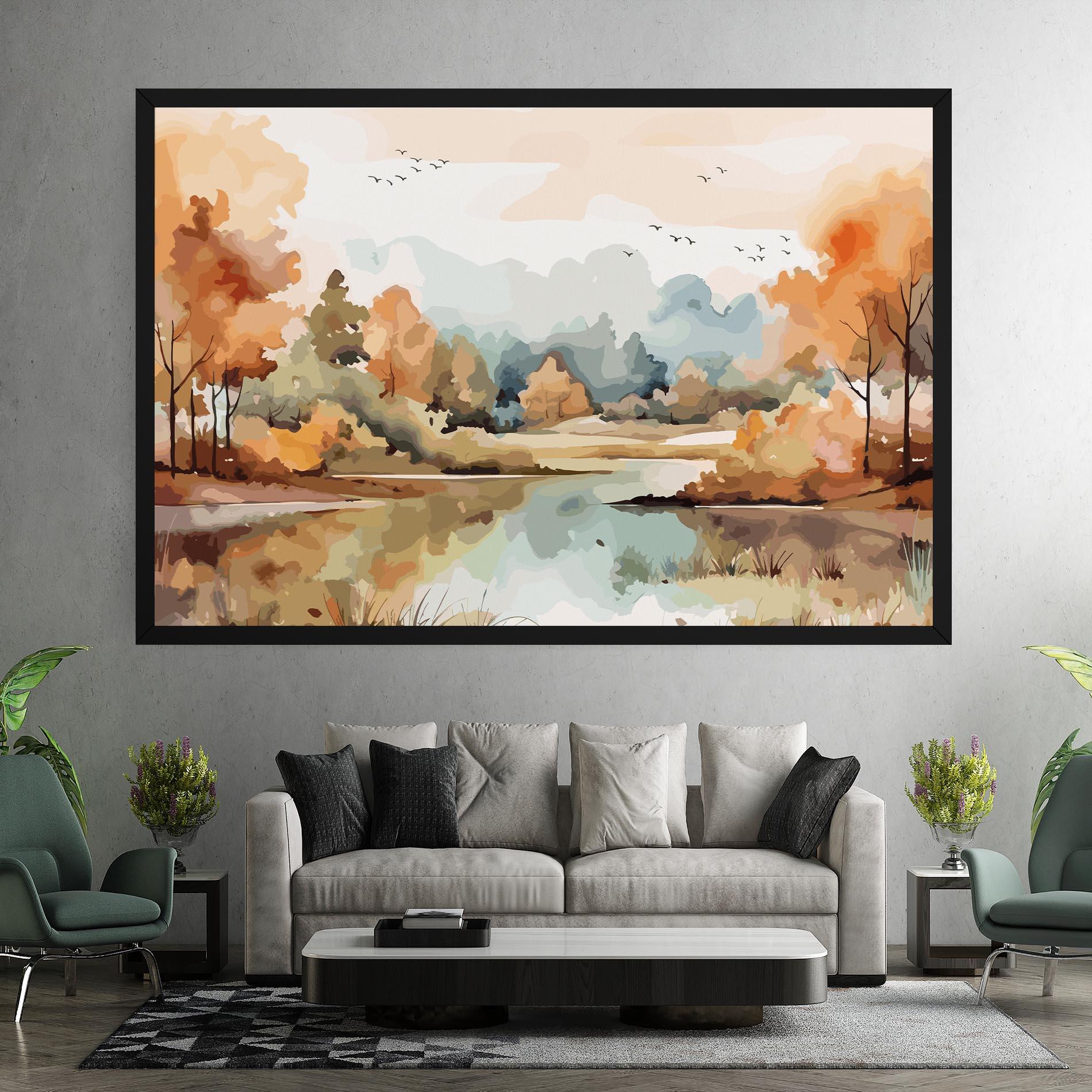 Leinwandbild Watercolor Autumn mockup 7