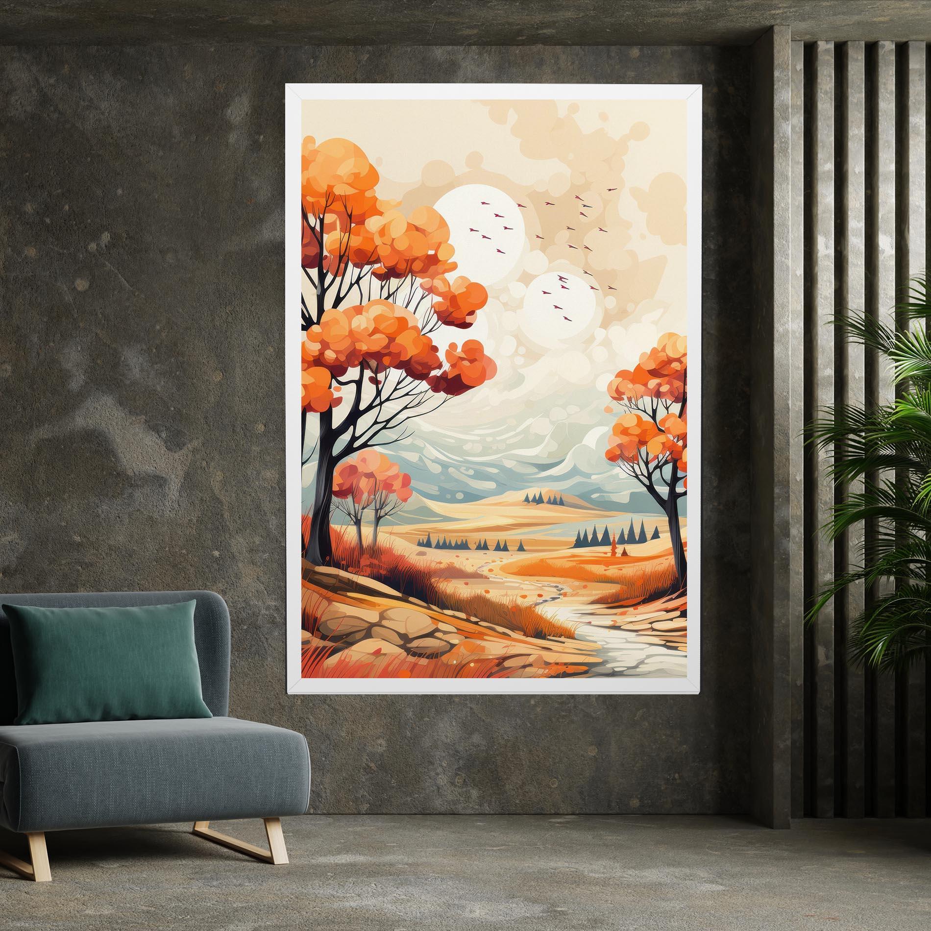 Leinwandbild Autumn Tree Painting mockup 7