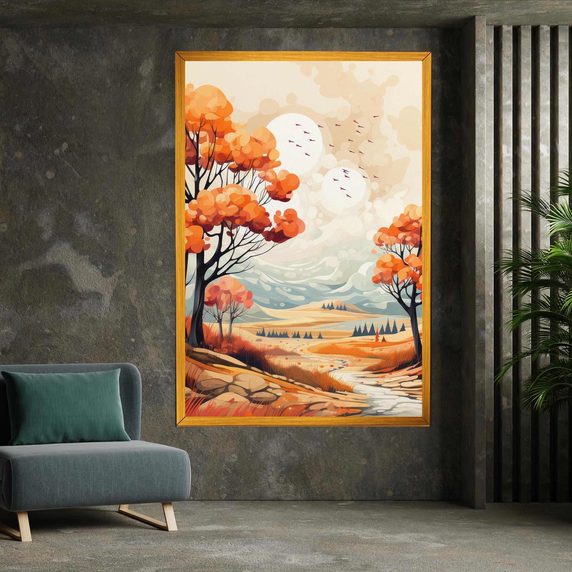 Leinwandbild Autumn Tree Painting mockup 7