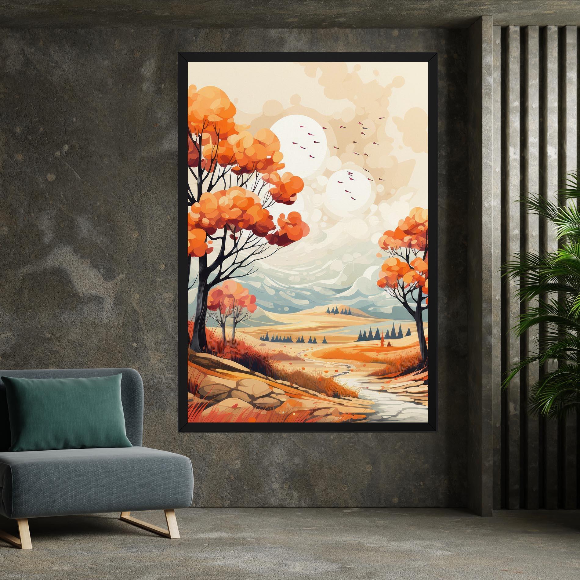 Leinwandbild Autumn Tree Painting mockup 7