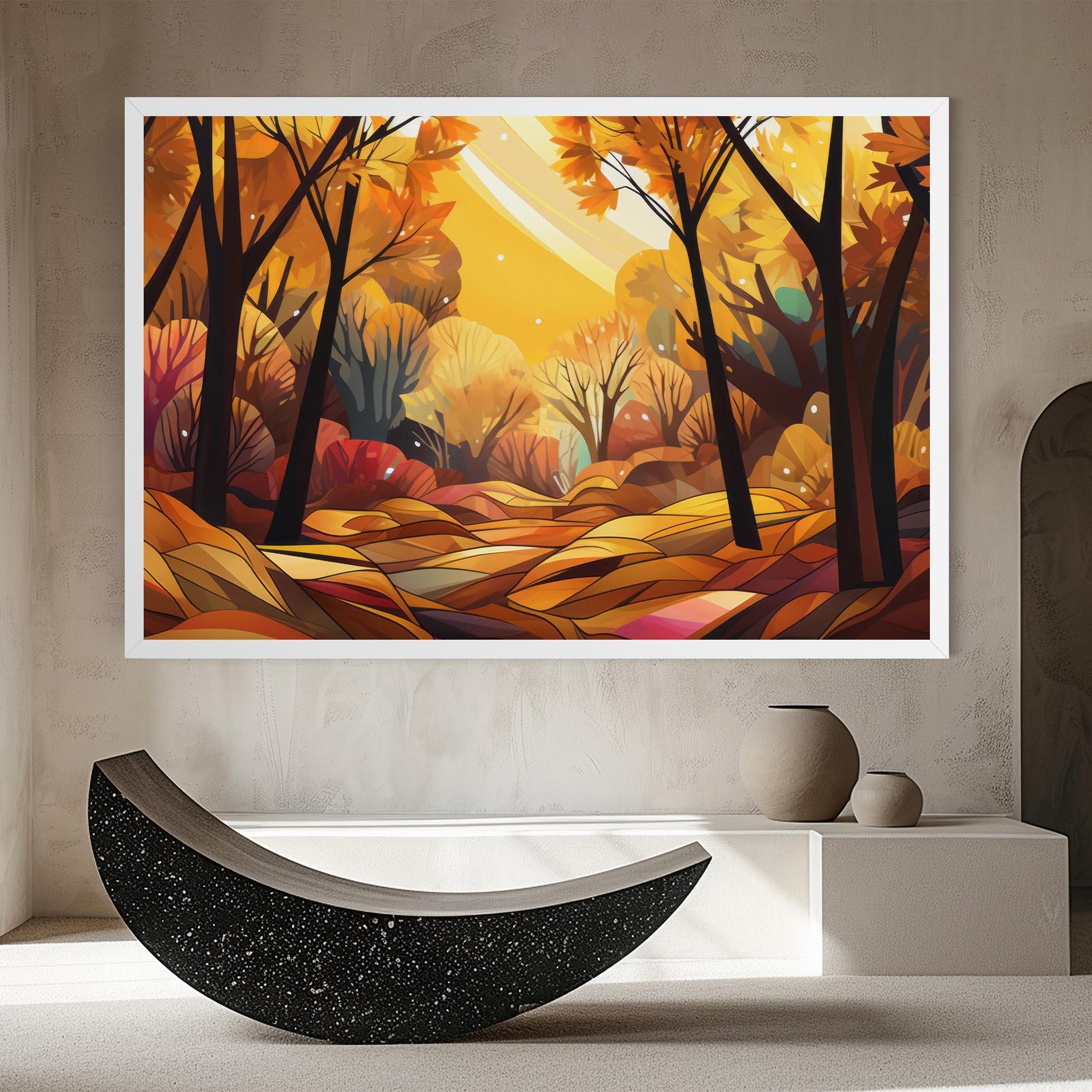 Leinwandbild Autumn Forest Art mockup 8