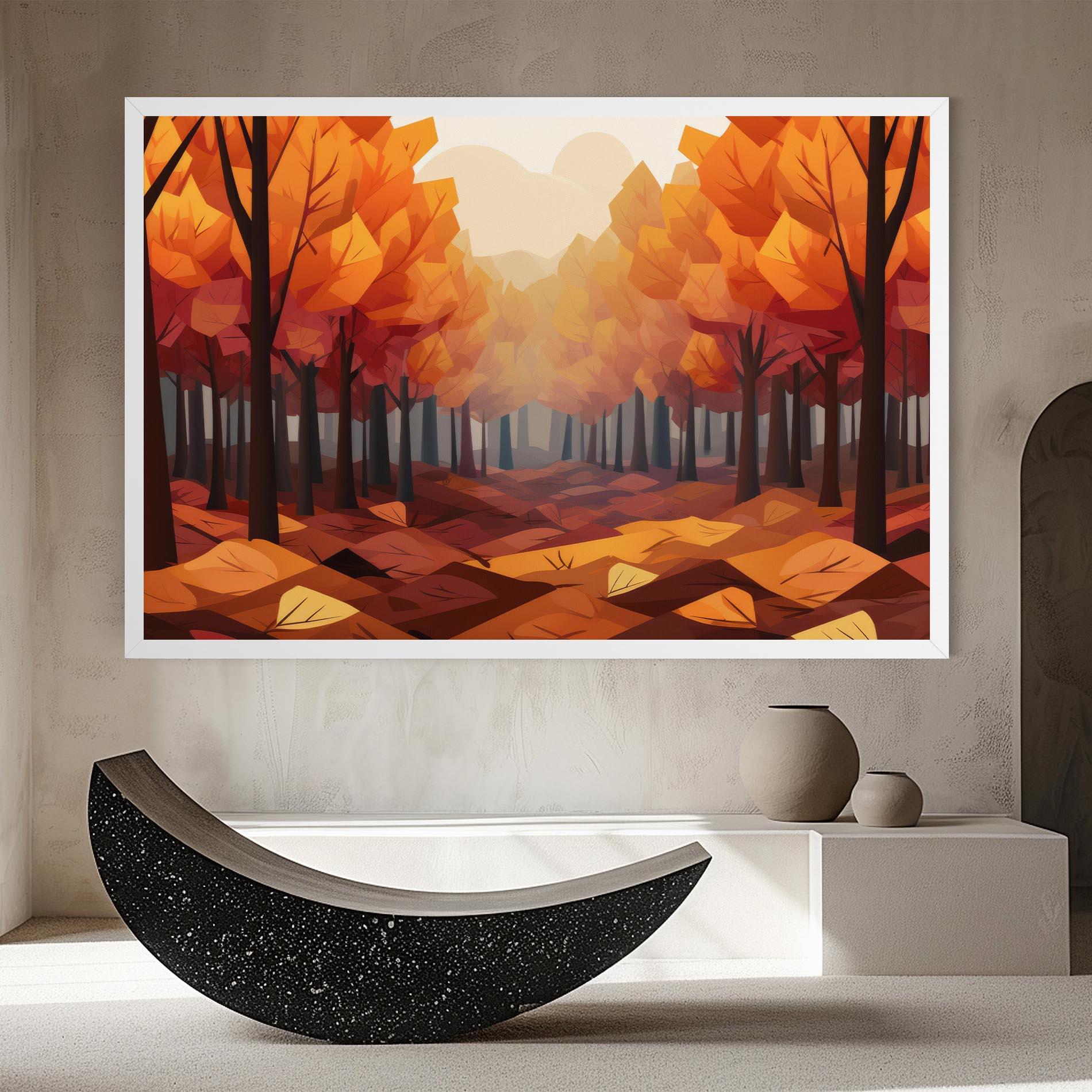 Leinwandbild Autumn Forest View mockup 8