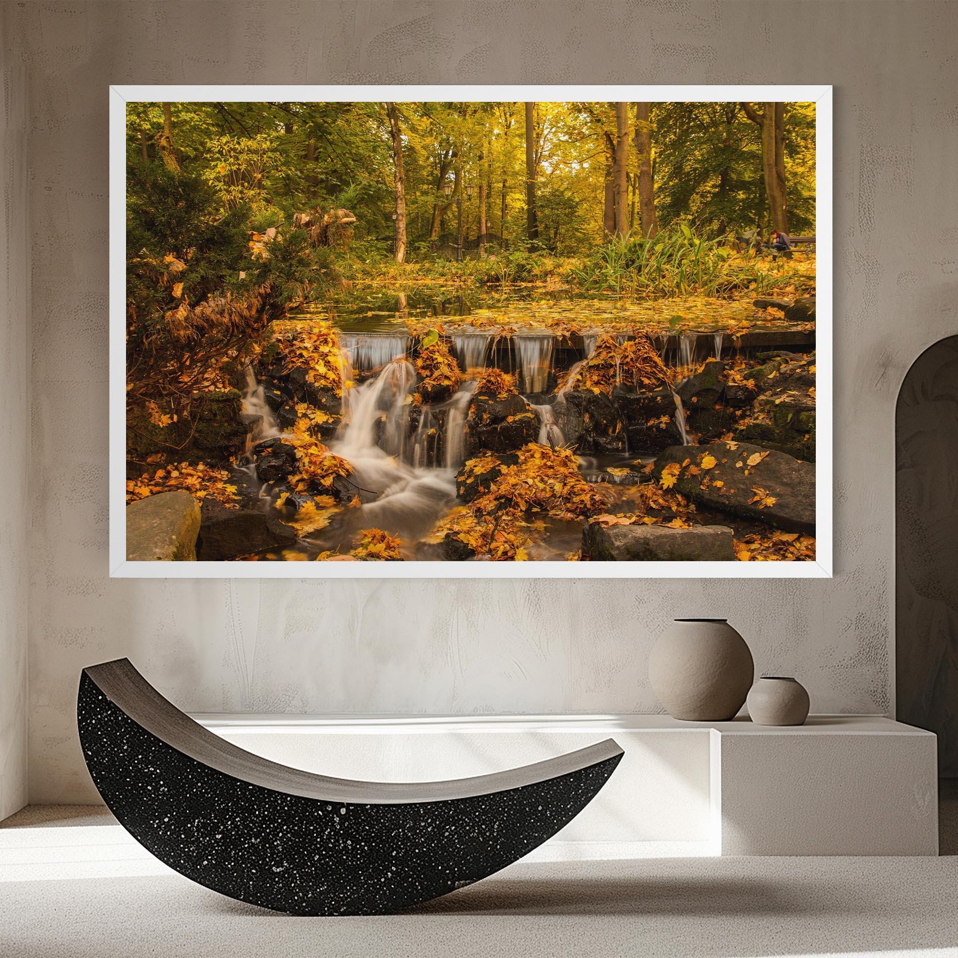 Leinwandbild Autumn Waterfall mockup 8
