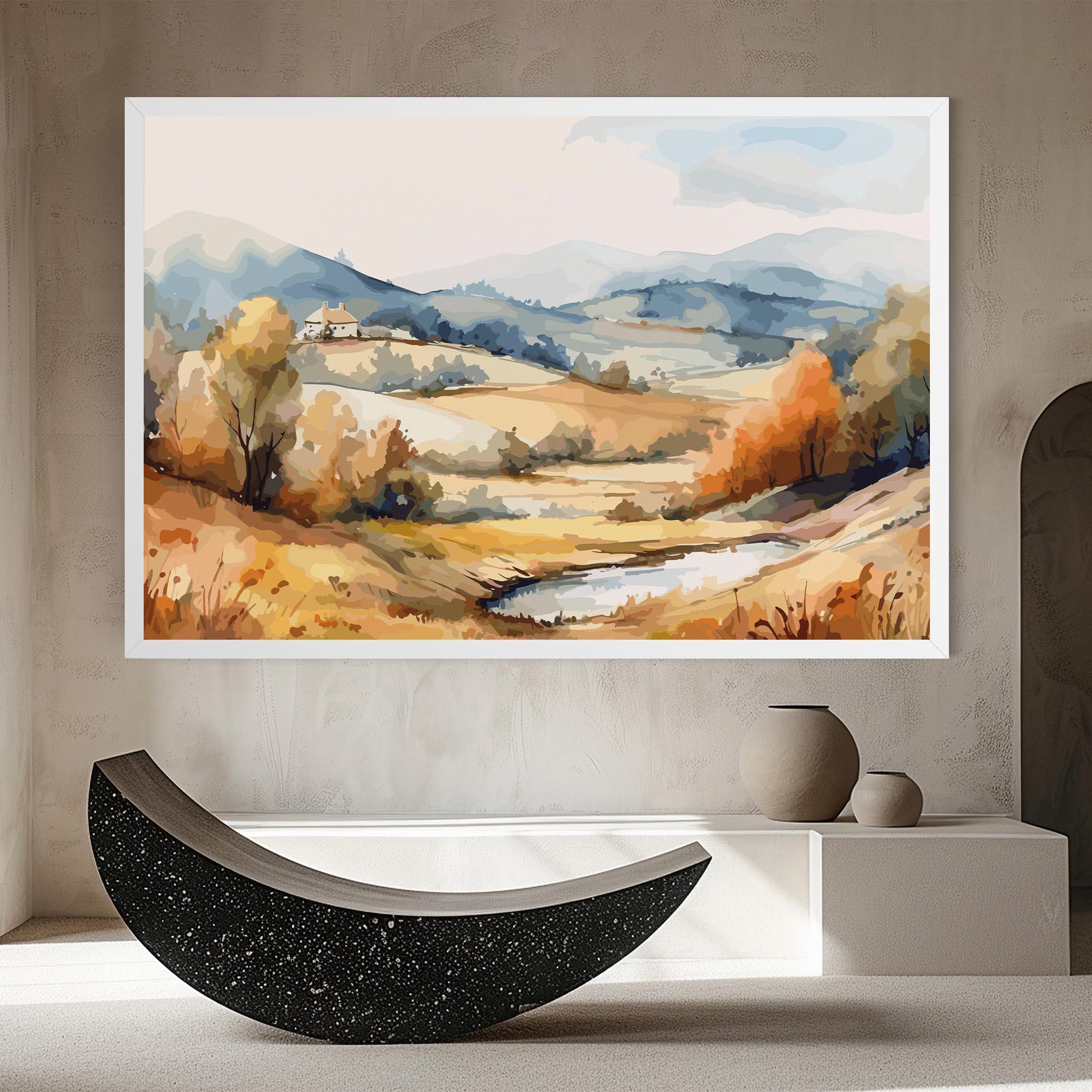 Leinwandbild Blue Orange Autumn mockup 8
