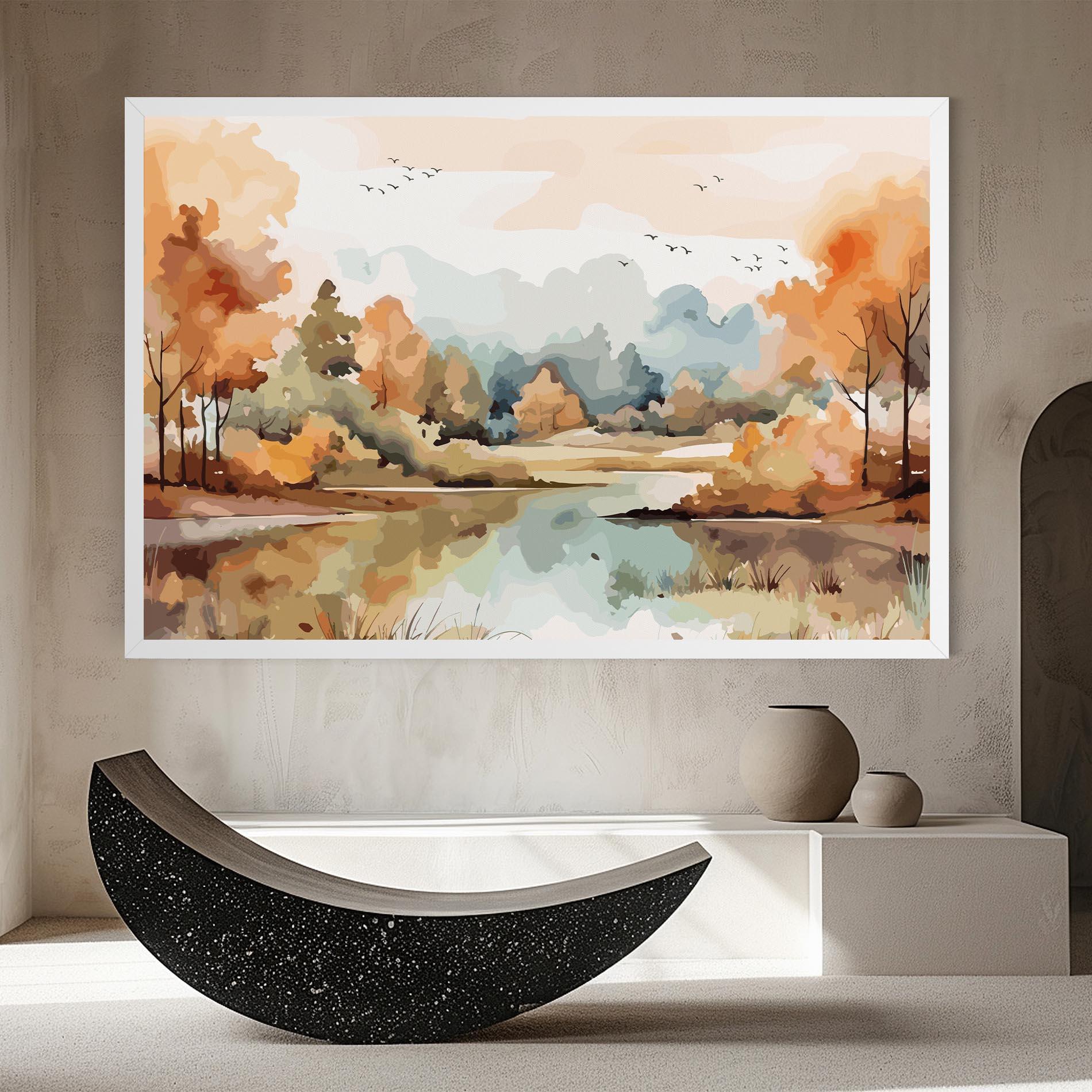 Leinwandbild Watercolor Autumn mockup 8
