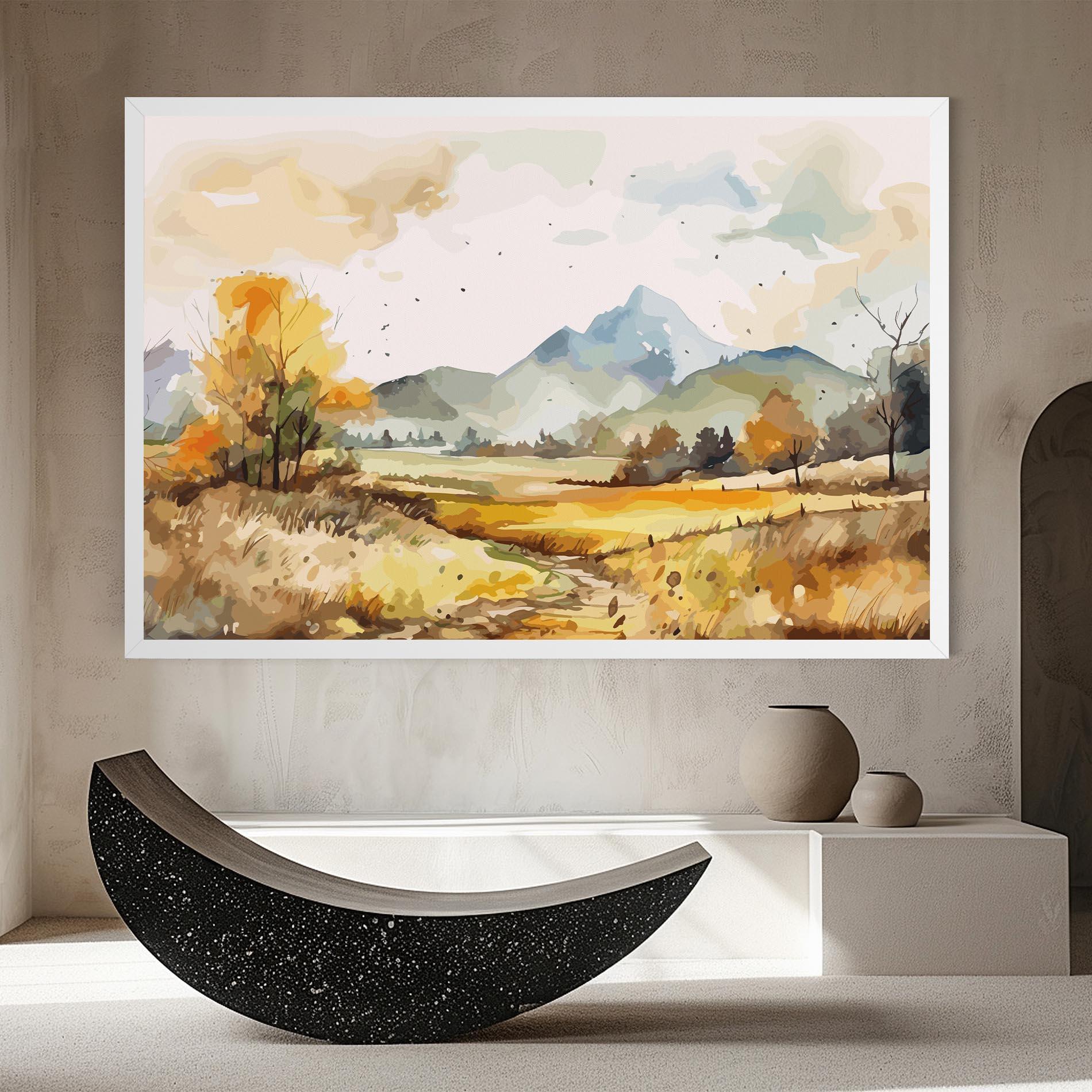 Leinwandbild Yellow Blue Autumn mockup 8