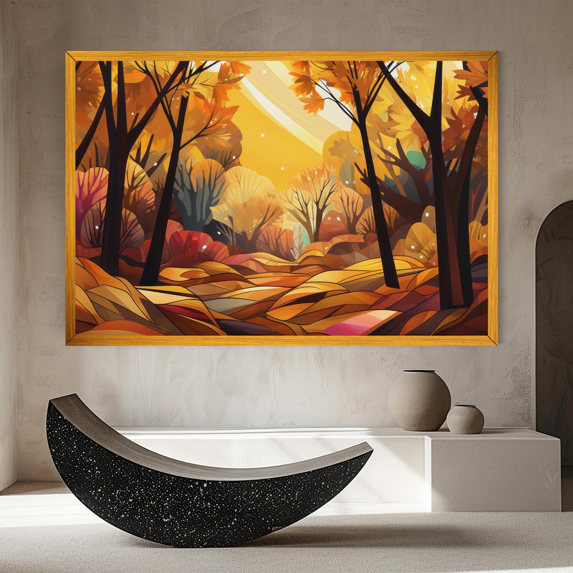 Leinwandbild Autumn Forest Art mockup 8