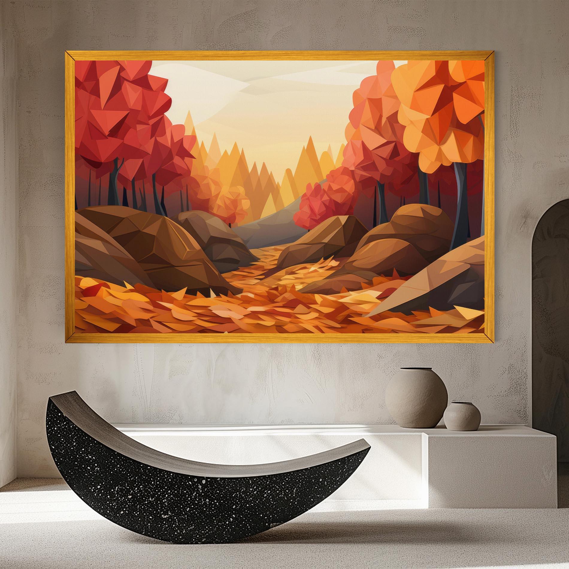 Leinwandbild Autumn Orange Forest mockup 8