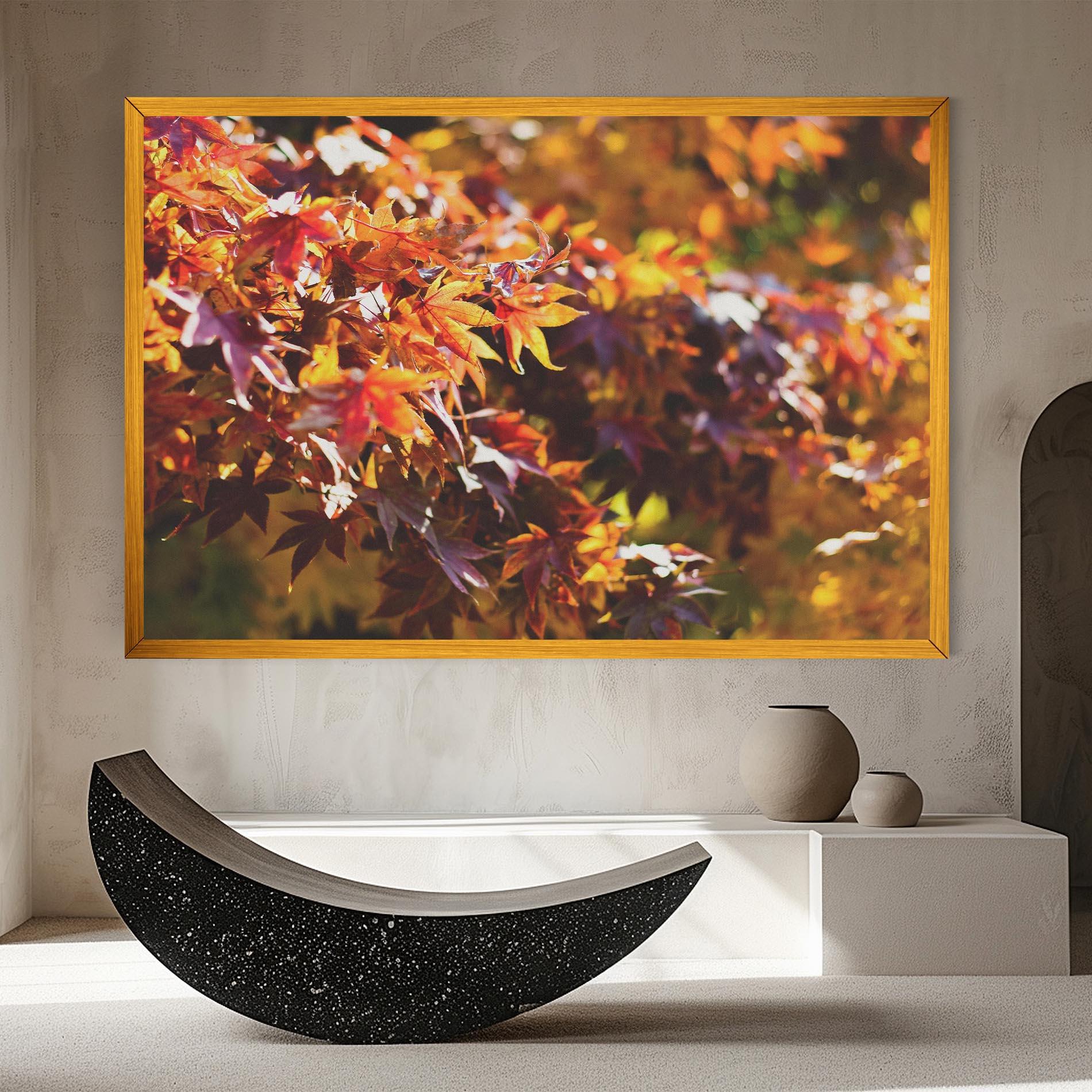 Leinwandbild Dark Red Leaves mockup 8