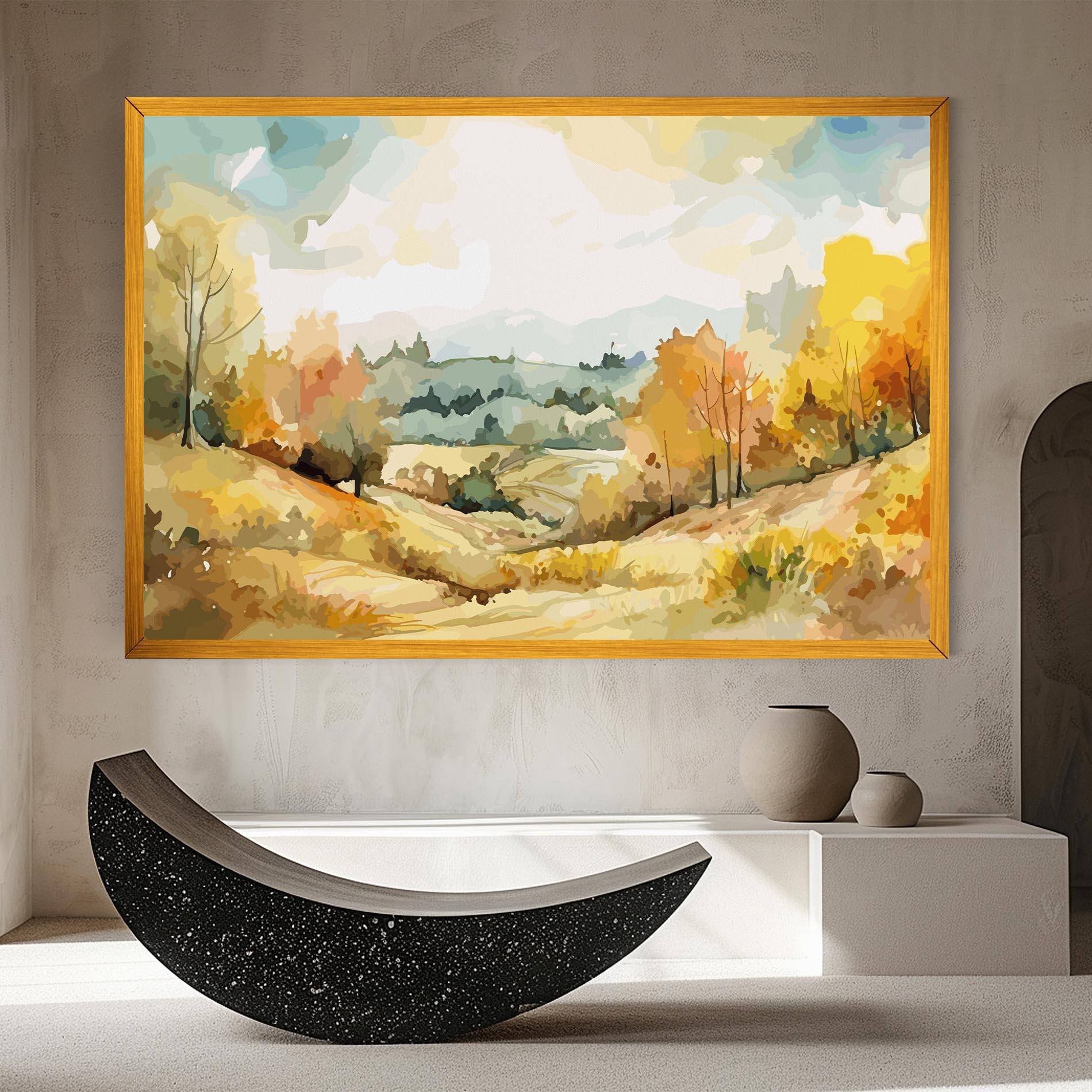 Leinwandbild Green Yellow Autumn mockup 8