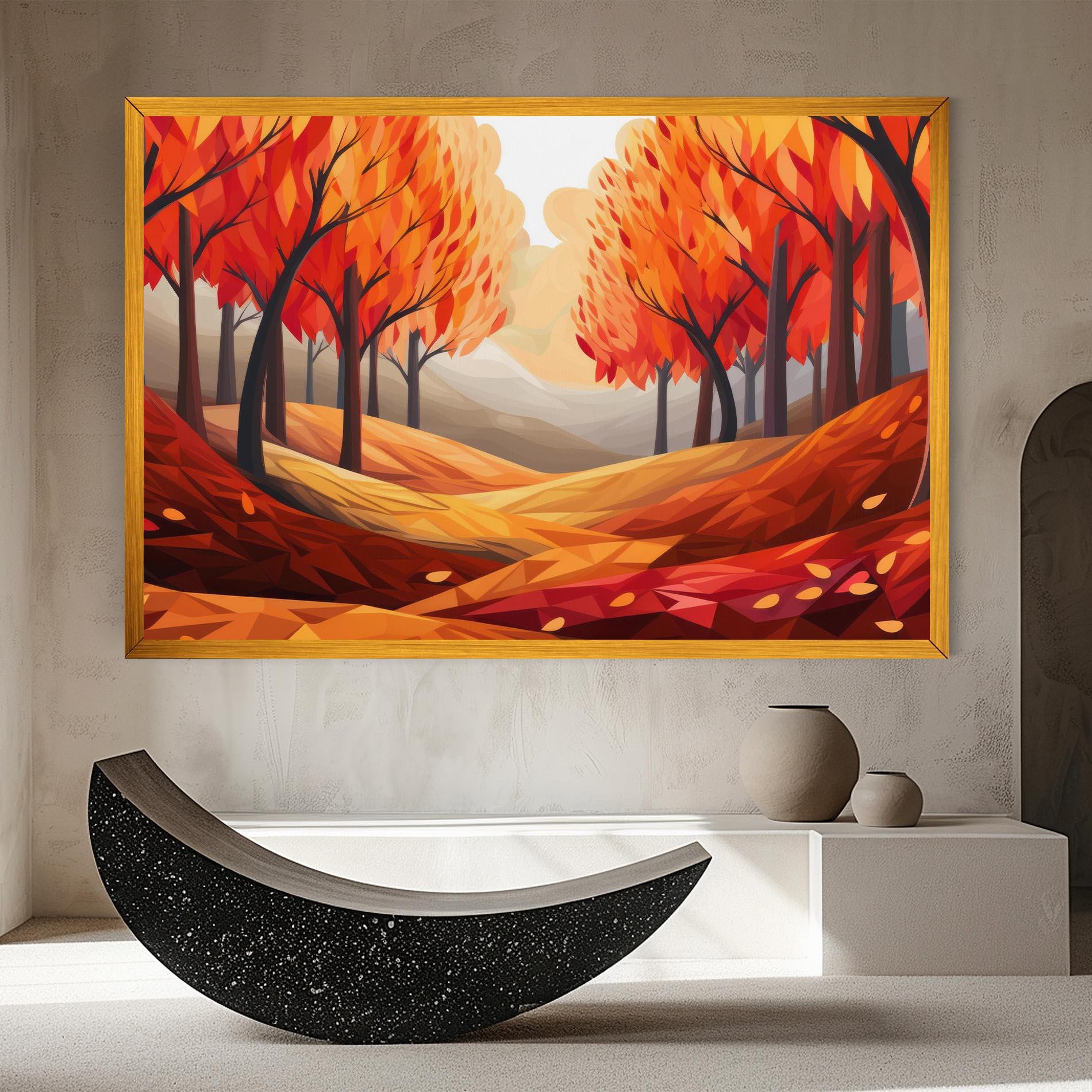 Leinwandbild Red Trees Art mockup 8