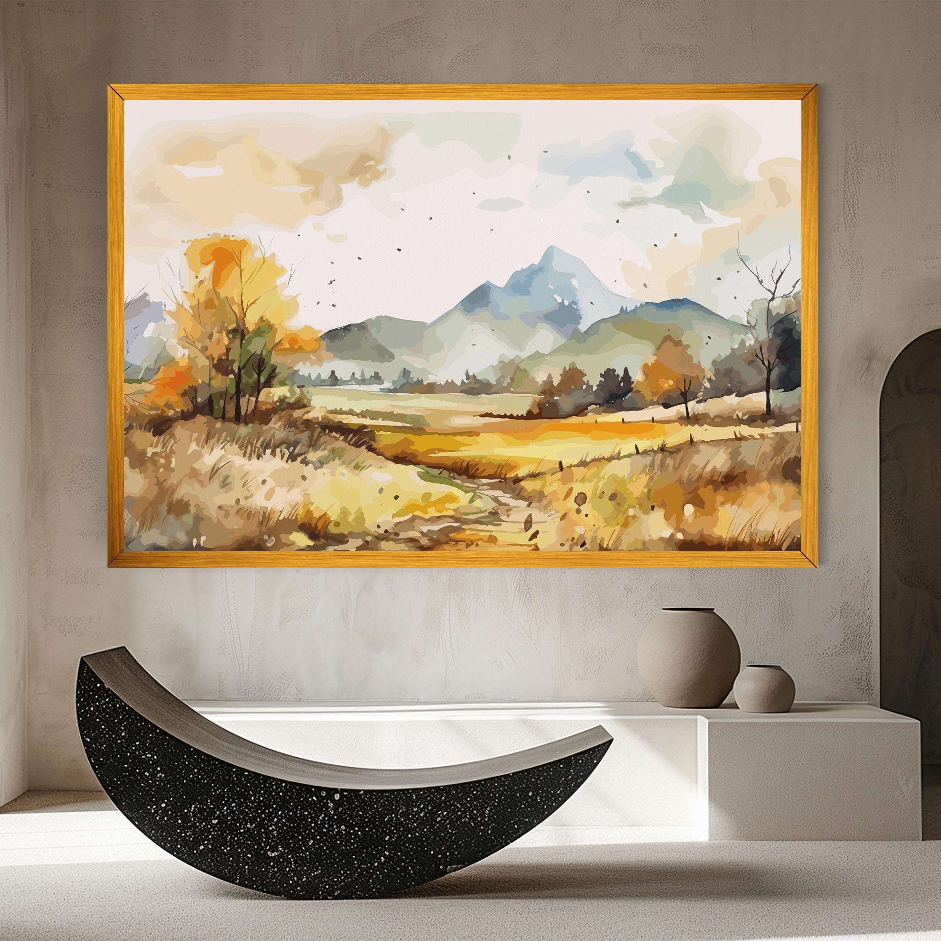 Leinwandbild Yellow Blue Autumn mockup 8