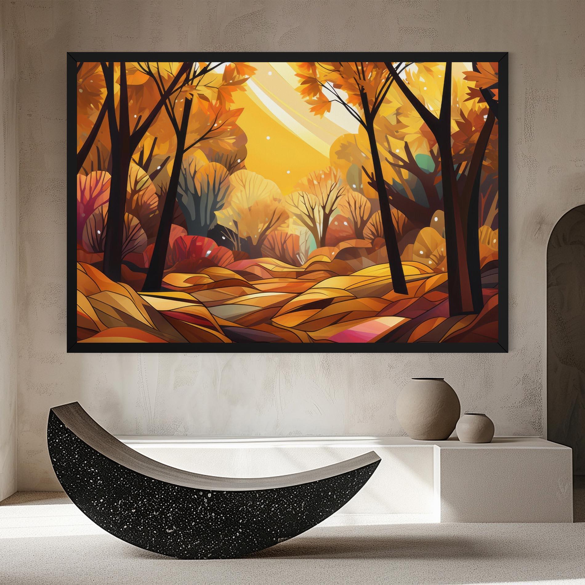 Leinwandbild Autumn Forest Art mockup 8