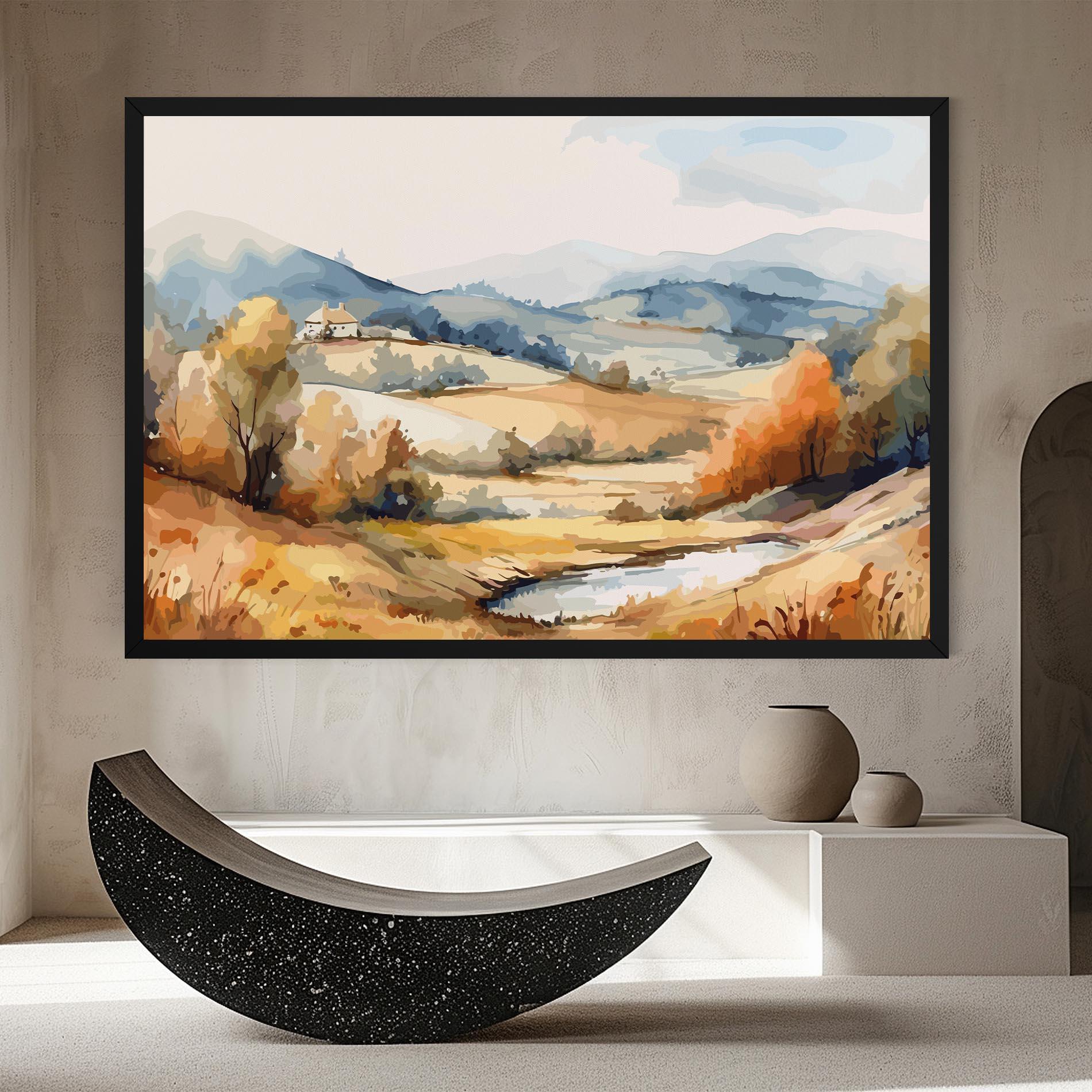 Leinwandbild Blue Orange Autumn mockup 8