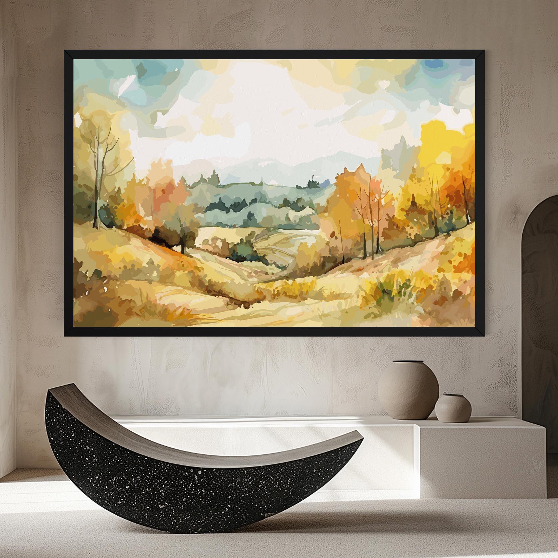 Leinwandbild Green Yellow Autumn mockup 8