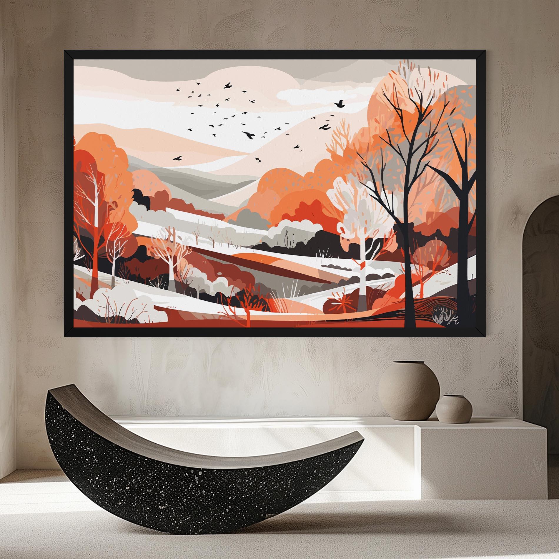 Leinwandbild Grey Orange Autumn mockup 8