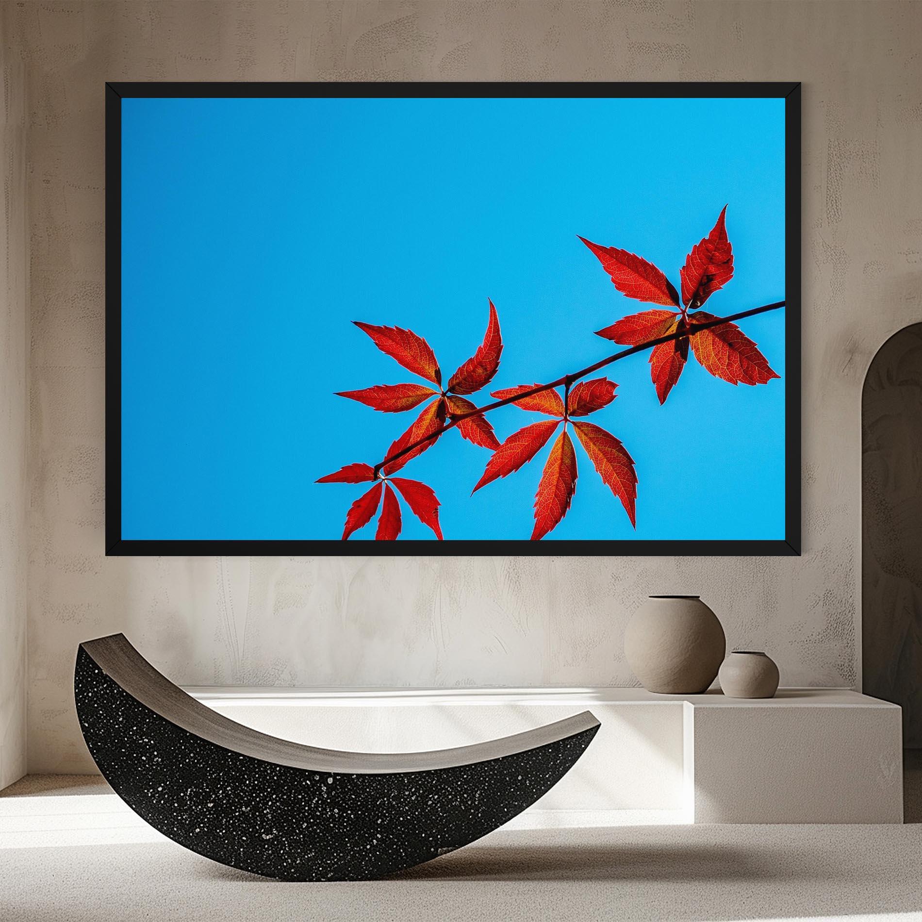 Leinwandbild Red Small Leaves mockup 8