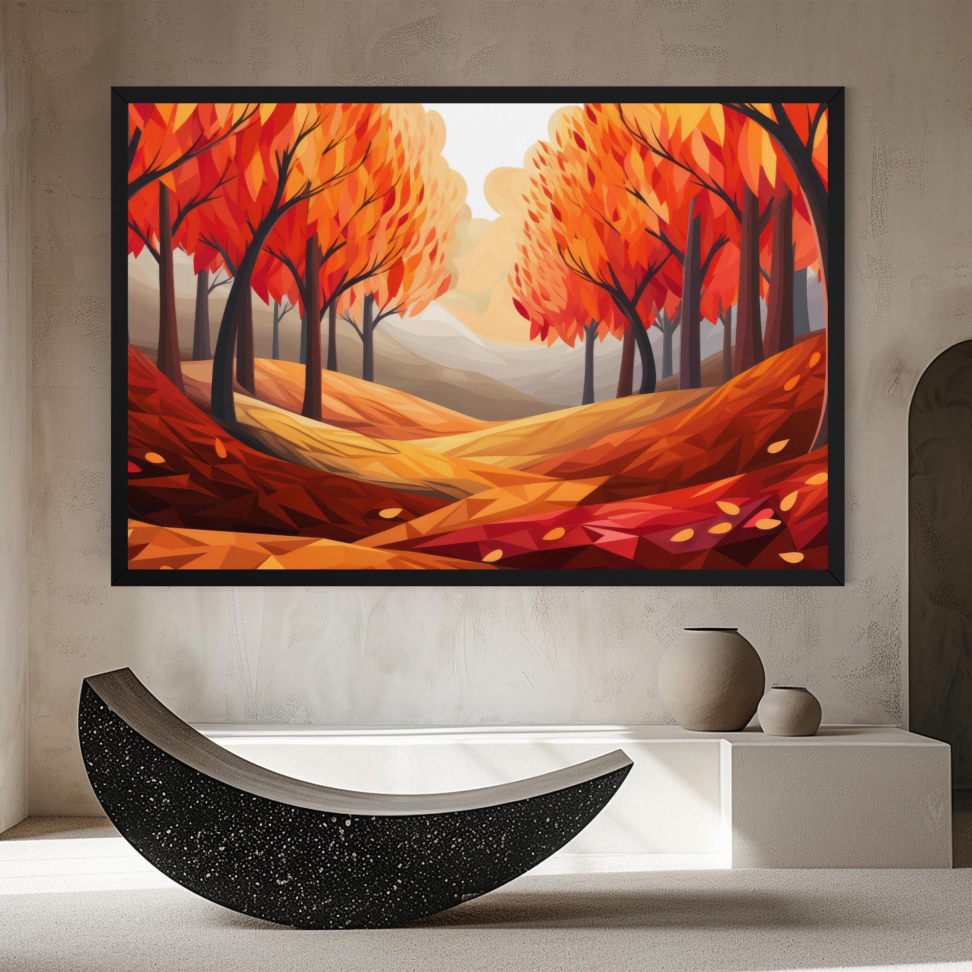 Leinwandbild Red Trees Art mockup 8